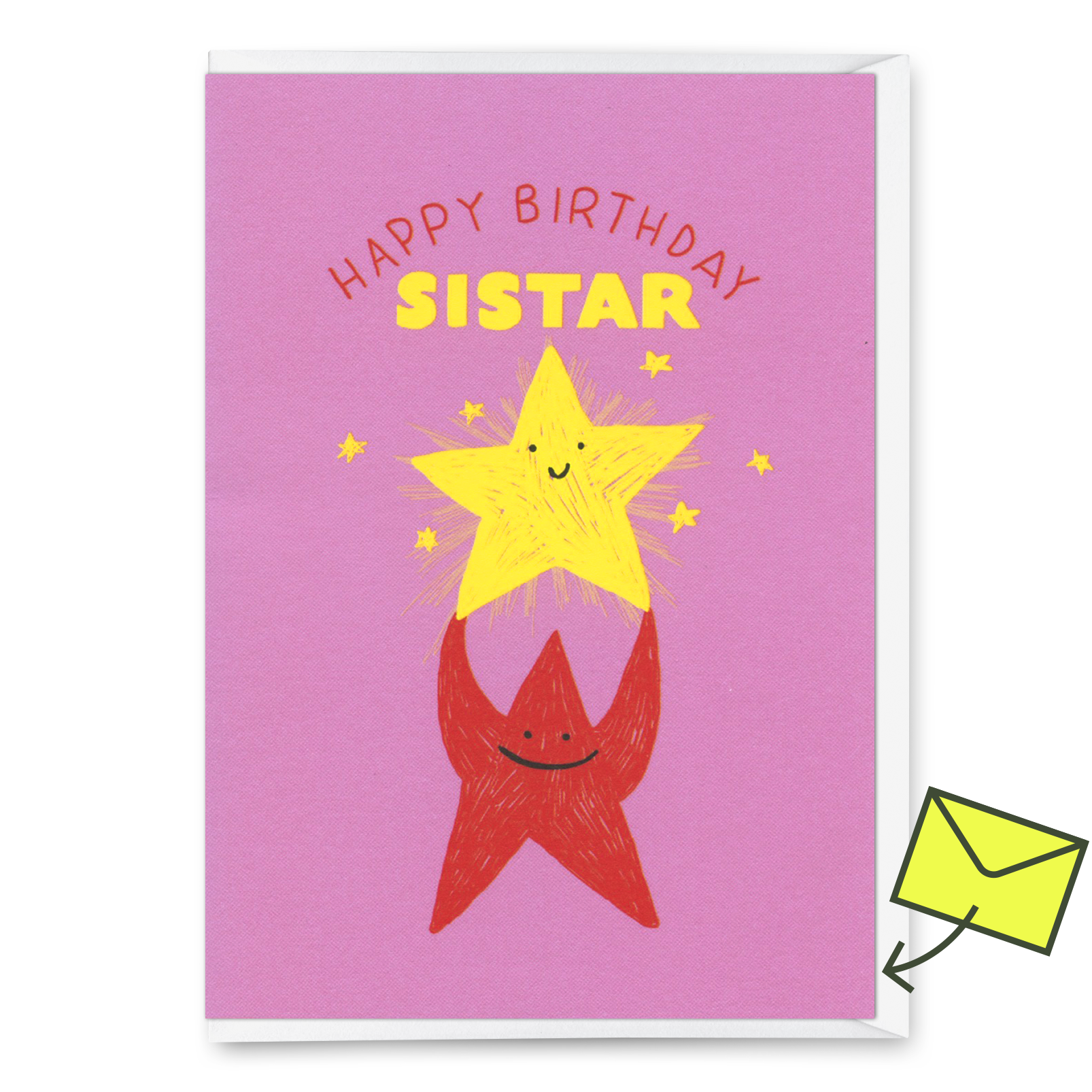 Grußkarte "Happy Birthday, sistar" | Schöne Klappkarte zum Geburtstag