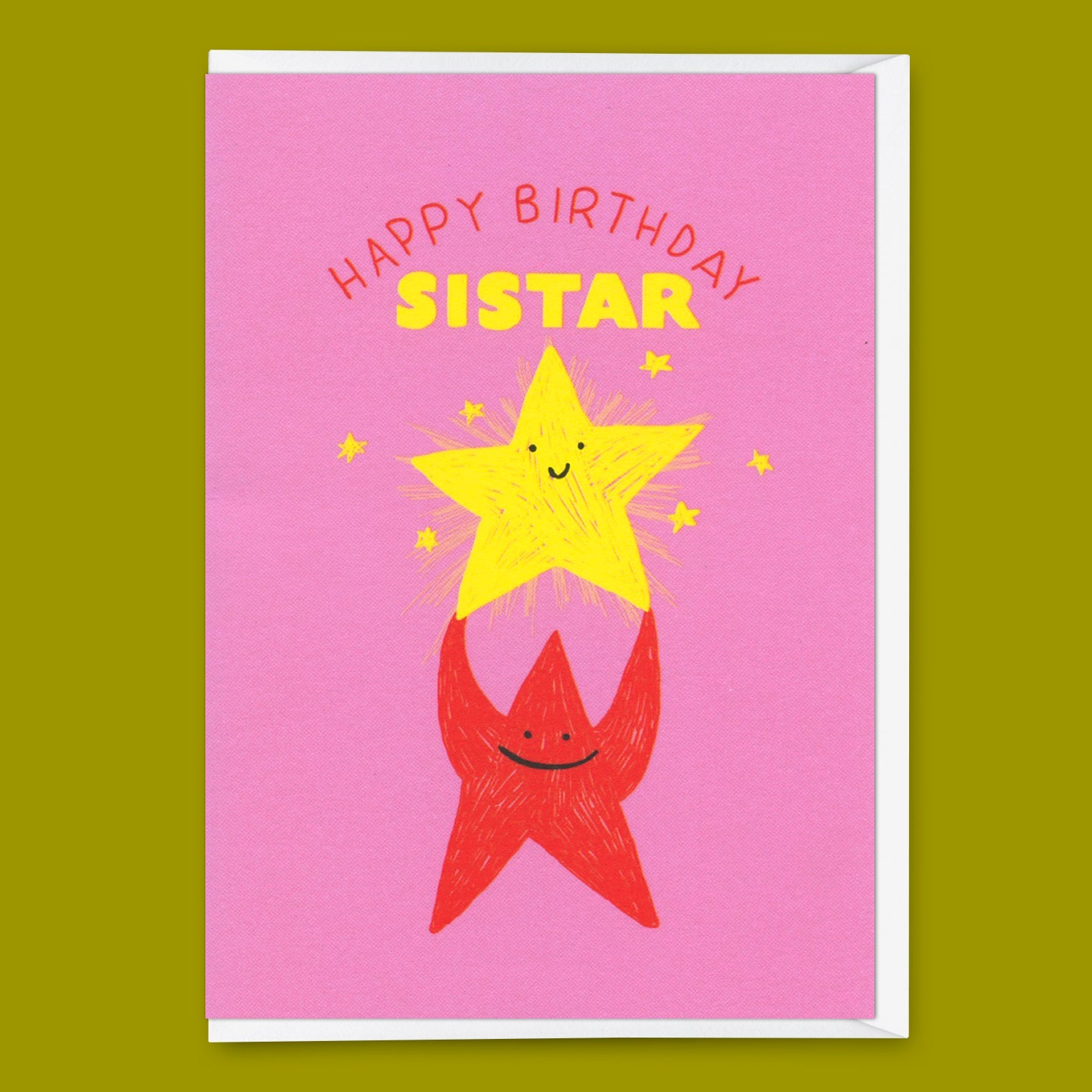 Grußkarte "Happy Birthday, sistar" | Schöne Klappkarte zum Geburtstag