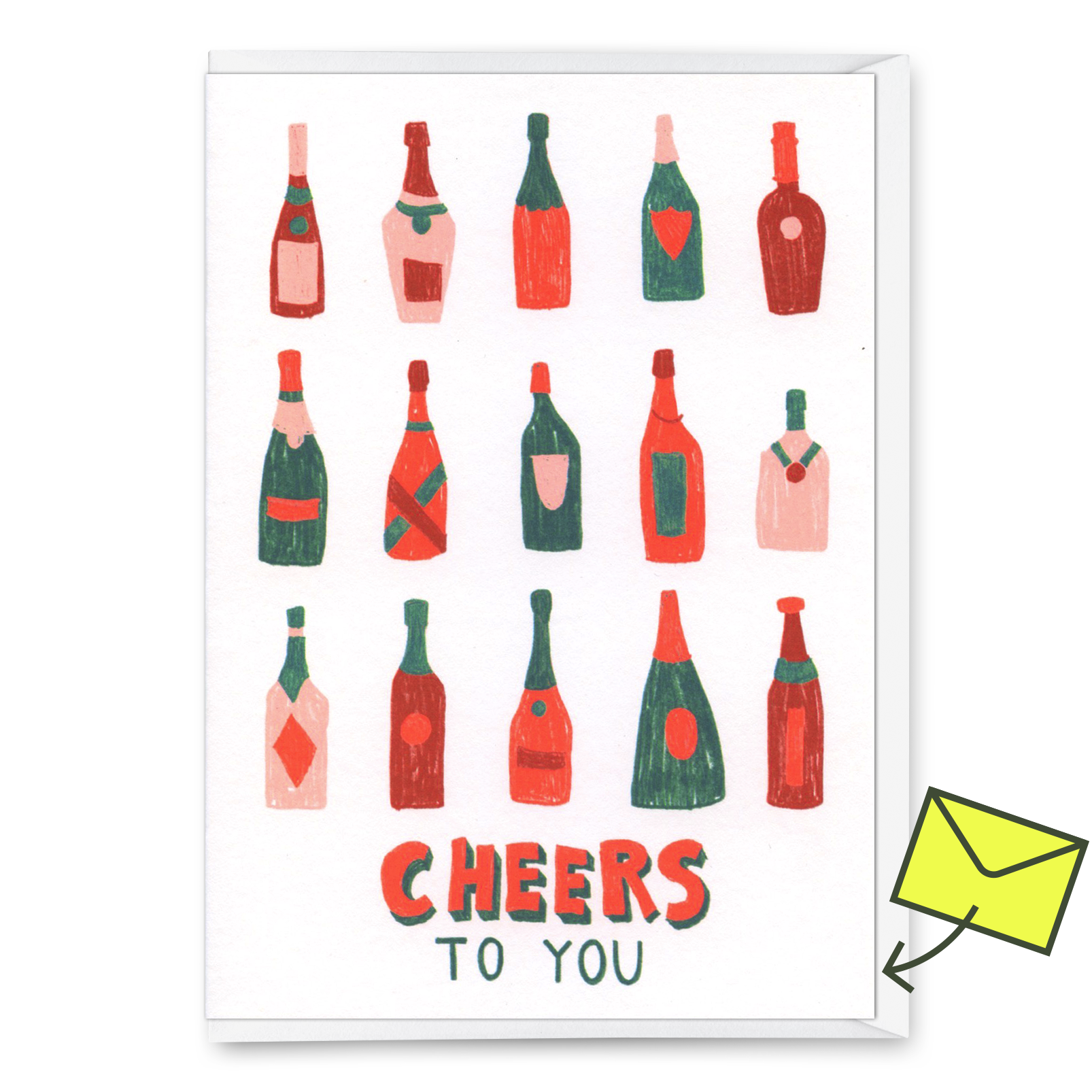 Grußkarte "Cheers to you (Bottles)" | Coole Klappkarte für jeden Anlass