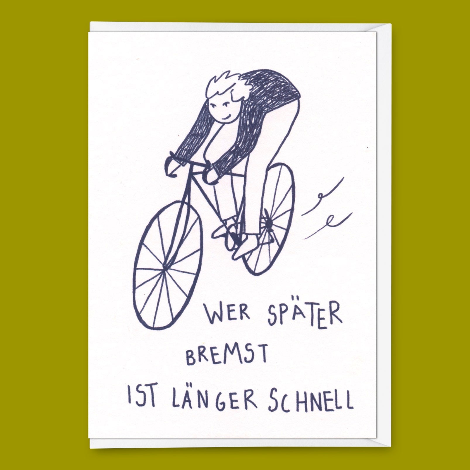 Grußkarte "Wer später bremst" | Lustige Klappkarte mit Spruch