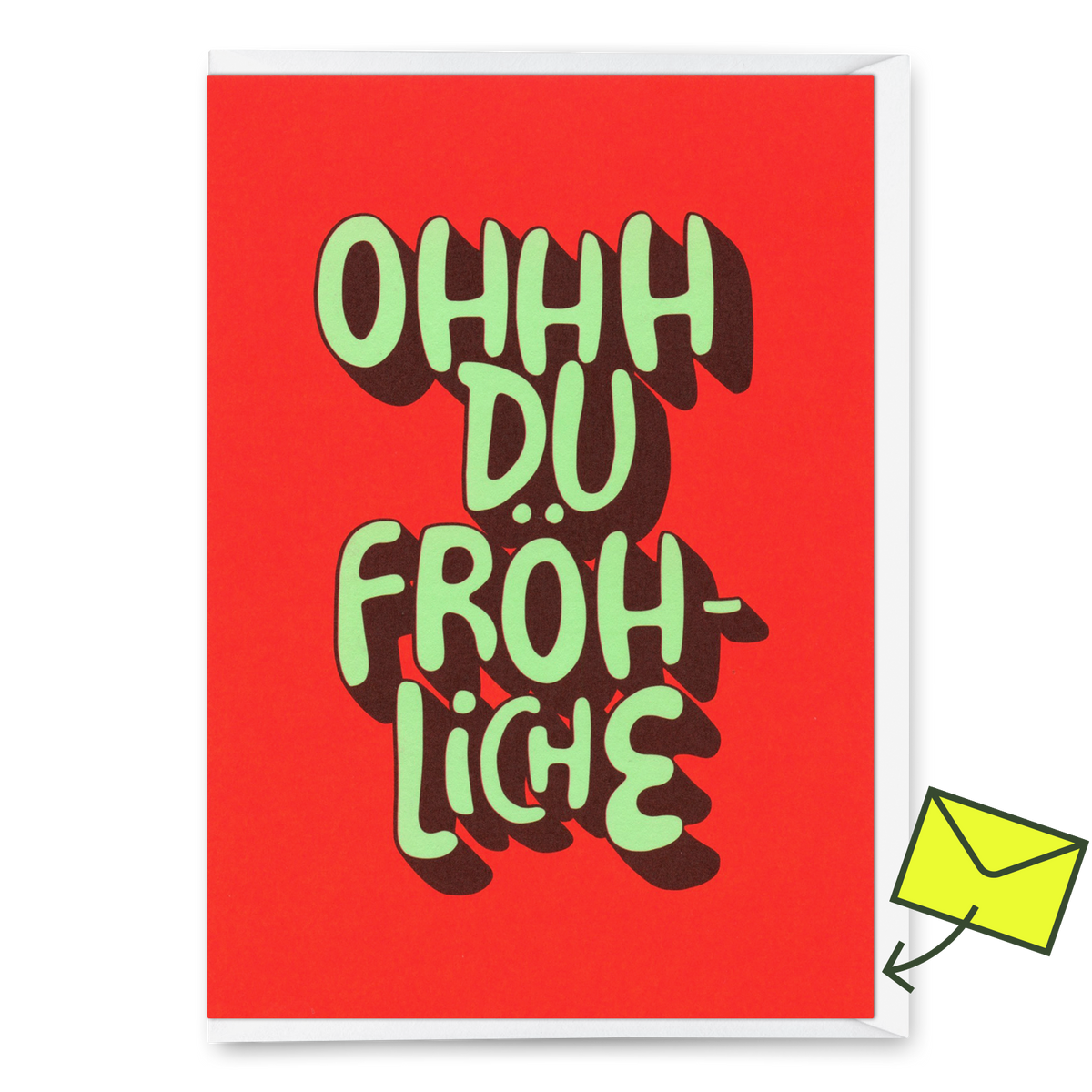 Grußkarte "Oh du fröhliche" | Ausgefallene Klappkarte zu Weihnachten