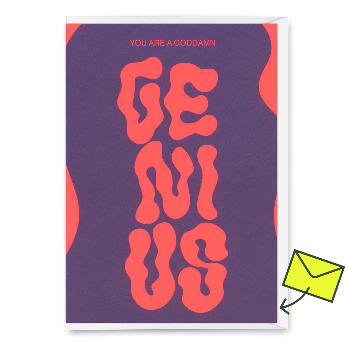 Grußkarte "Goddamn genius" | Lustige Klappkarte für jeden Anlass