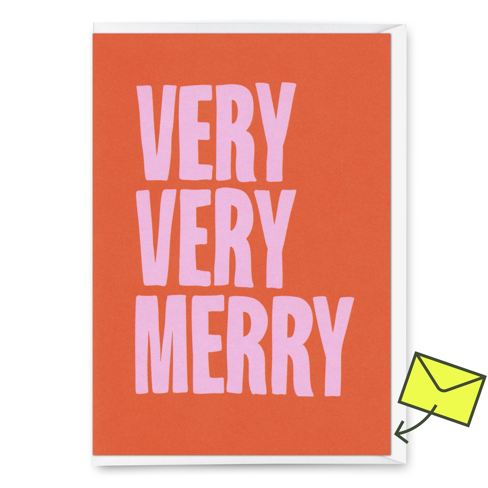 Grußkarte "Very very merry 2colors" | Schöne Klappkarte zu Weihnachten