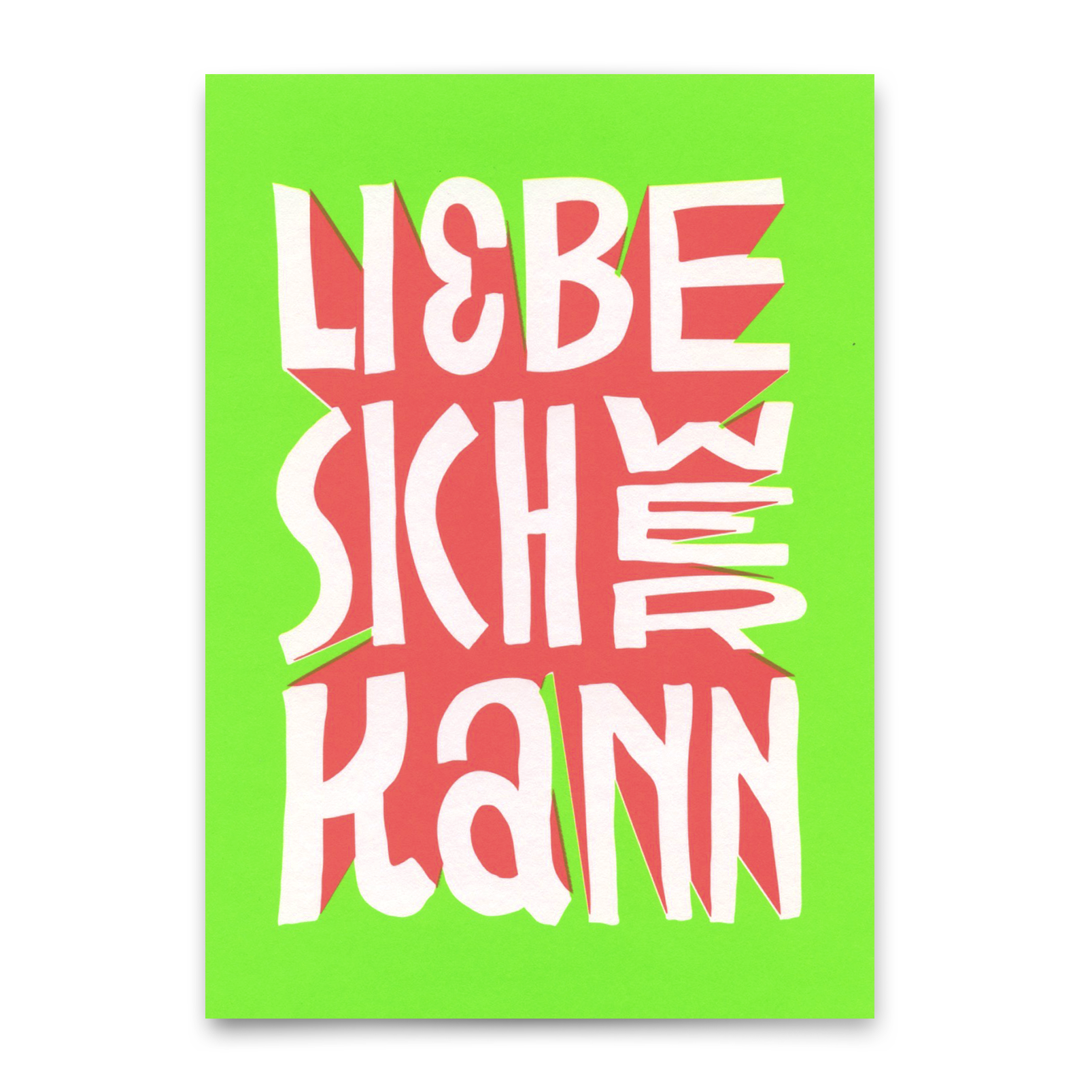 Postkarte "Liebe sich wer kann" | Schöne Karte mit Spruch