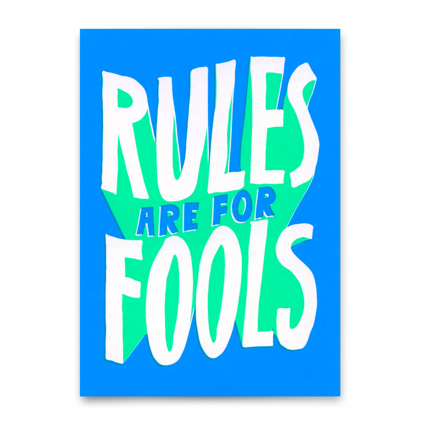 Postkarte "Rules are for fools" | Lustige Karte mit Spruch