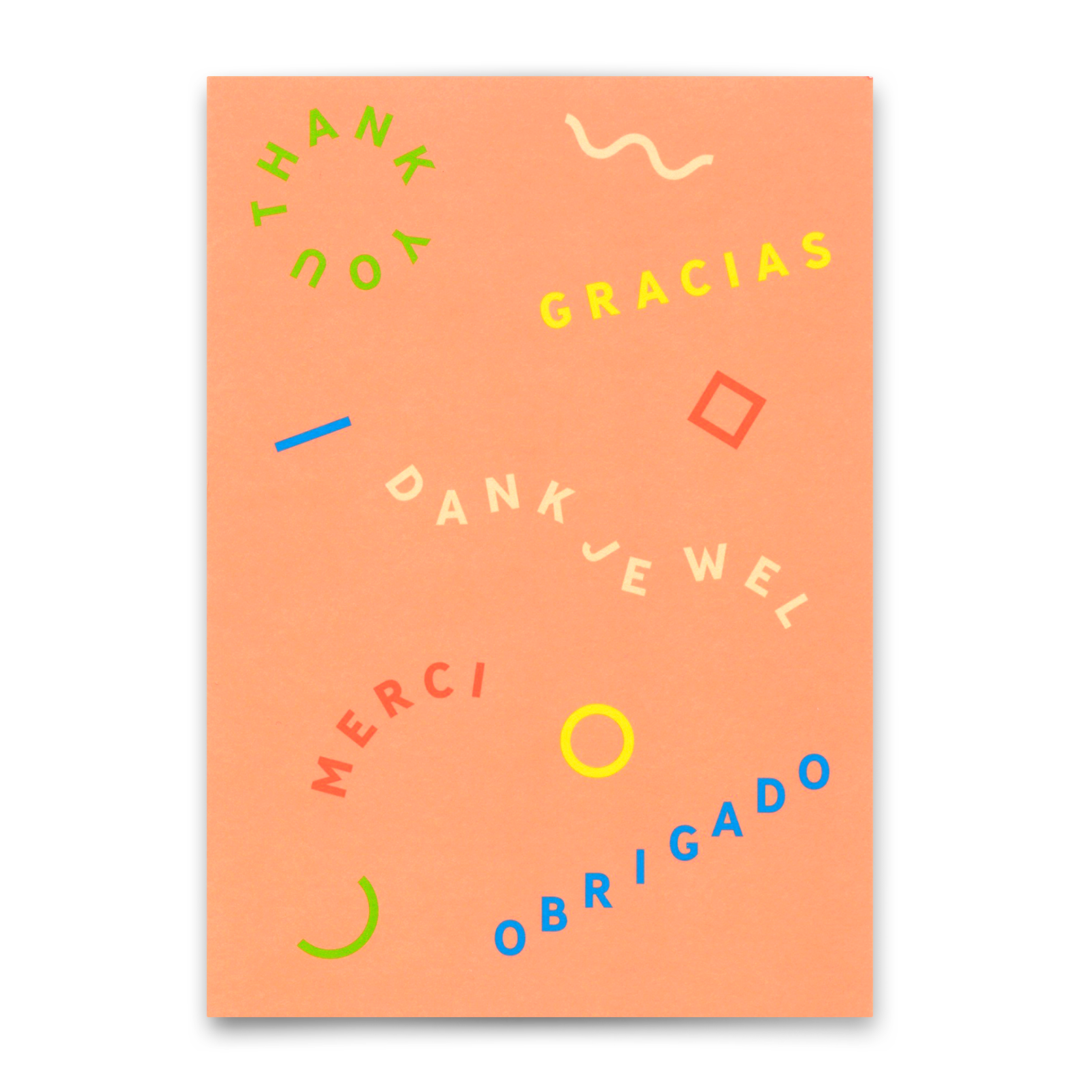 Postkarte "Gracias Merci Danke" | Ausgefallene Karte zum Dankesagen