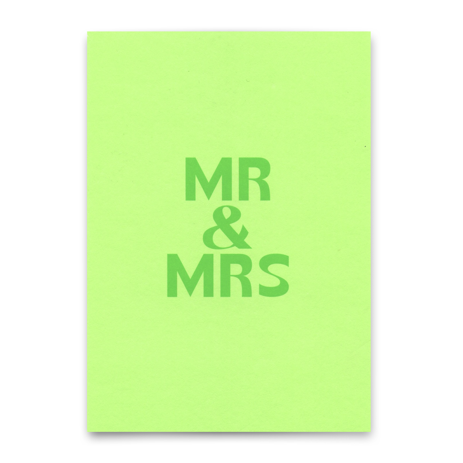Postkarte "Mr & Mrs Grün" | Schöne Karte zur Hochzeit