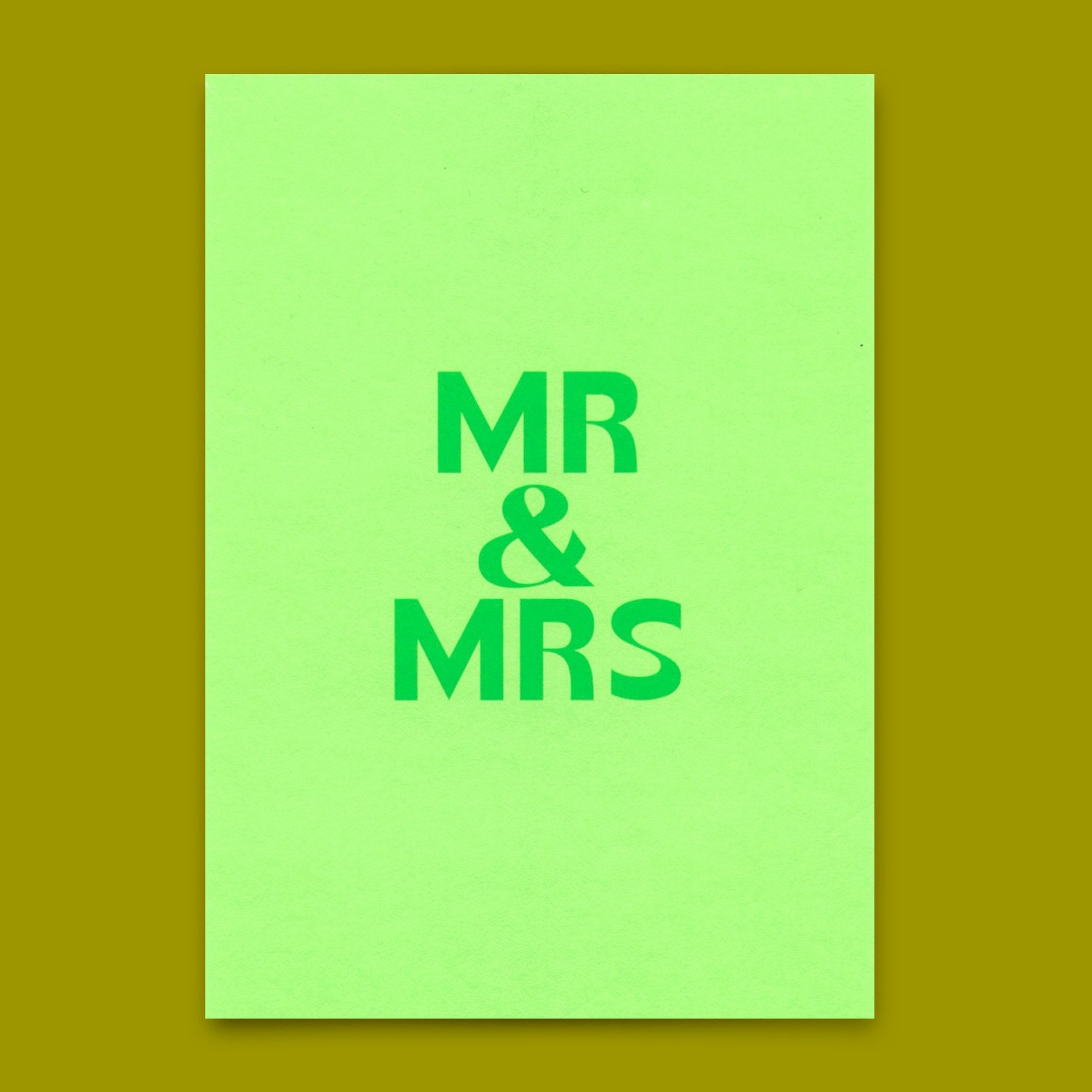 Postkarte "Mr & Mrs Grün" | Schöne Karte zur Hochzeit