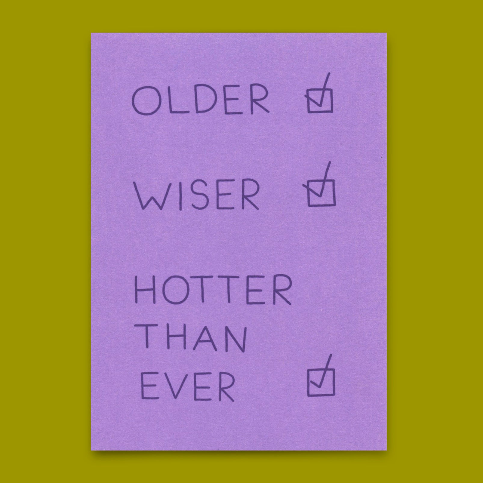 Postkarte "Hotter than ever" | Lustige Karte mit Spruch zum Geburtstag