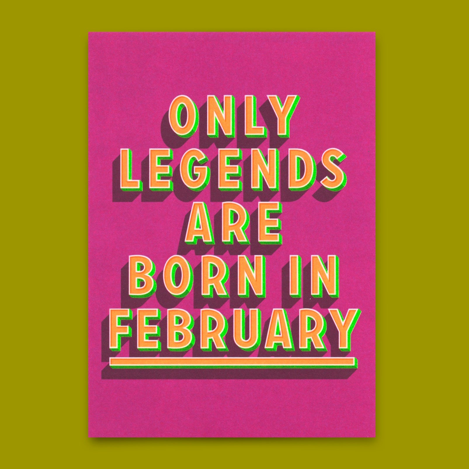 Postkarte "Legends February" | Coole Karte mit Spruch zum Geburtstag