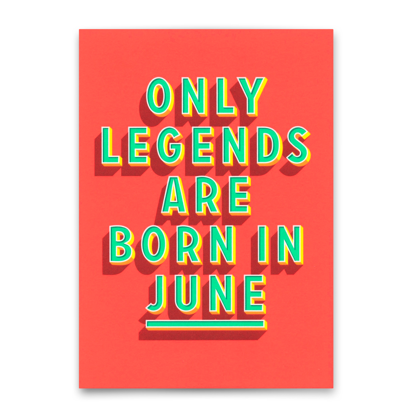 Postkarte "Legends June" | Coole Karte mit Spruch zum Geburtstag