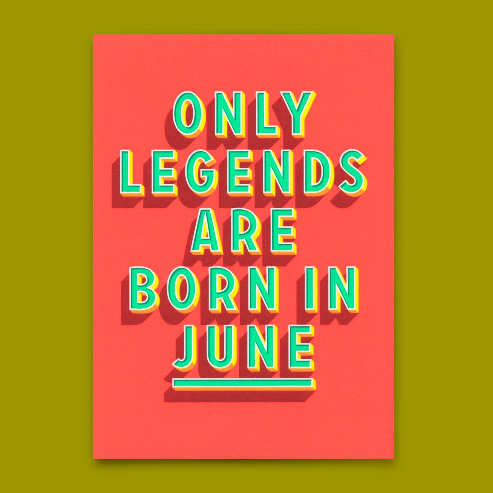 Postkarte "Legends June" | Coole Karte mit Spruch zum Geburtstag
