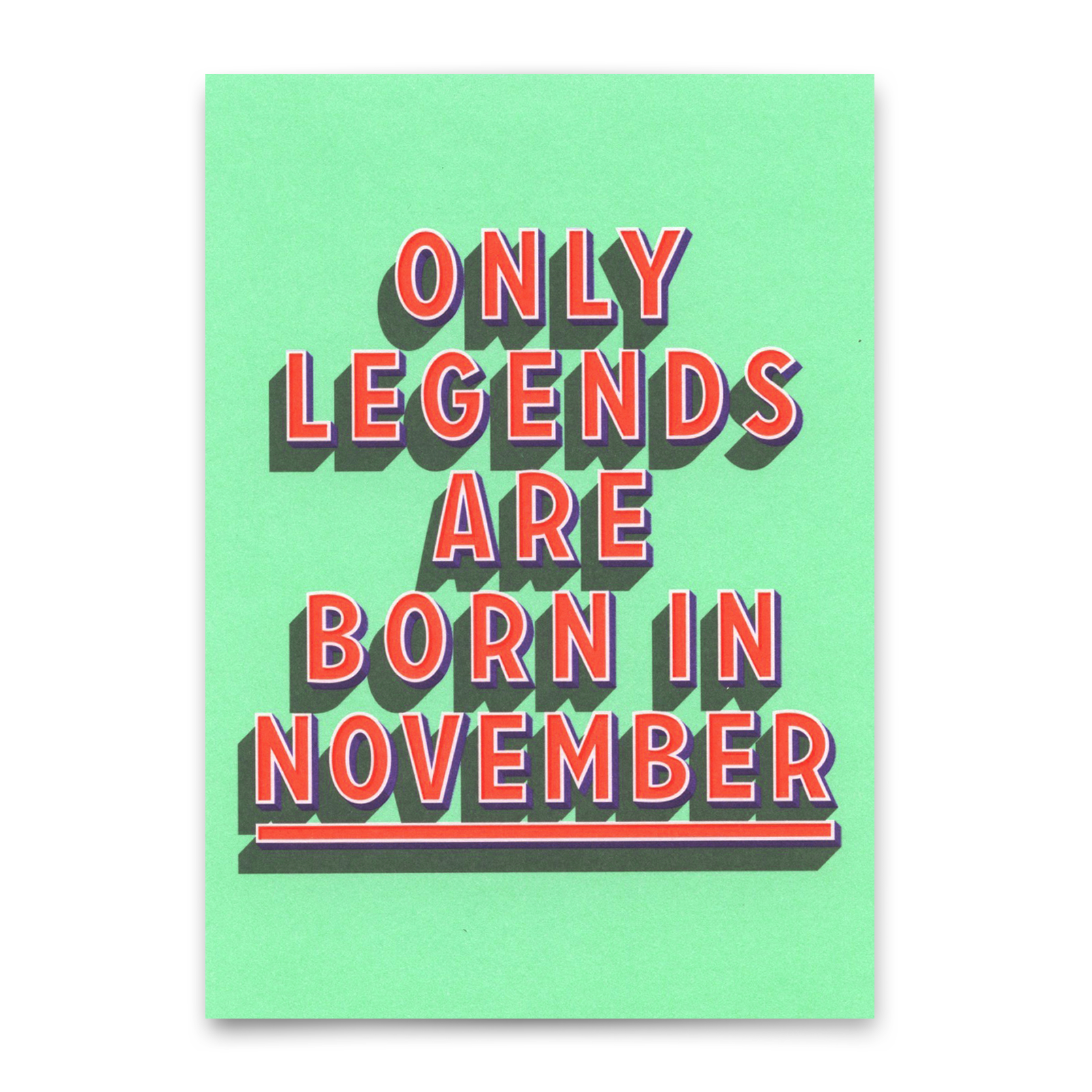 Postkarte "Legends November" | Coole Karte mit Spruch zum Geburtstag