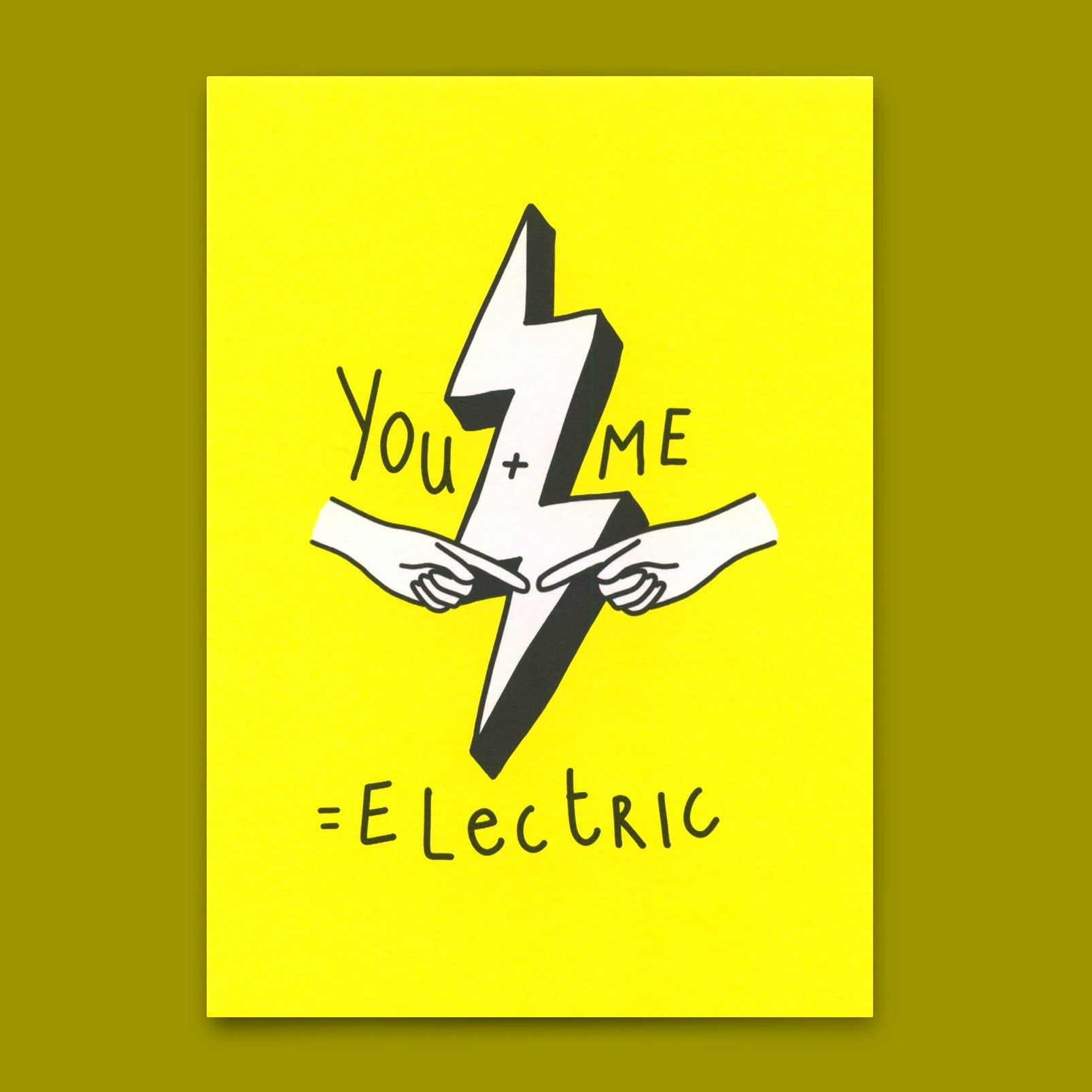 Postkarte "You + Me = Electric" | Besondere Karte für Verliebte