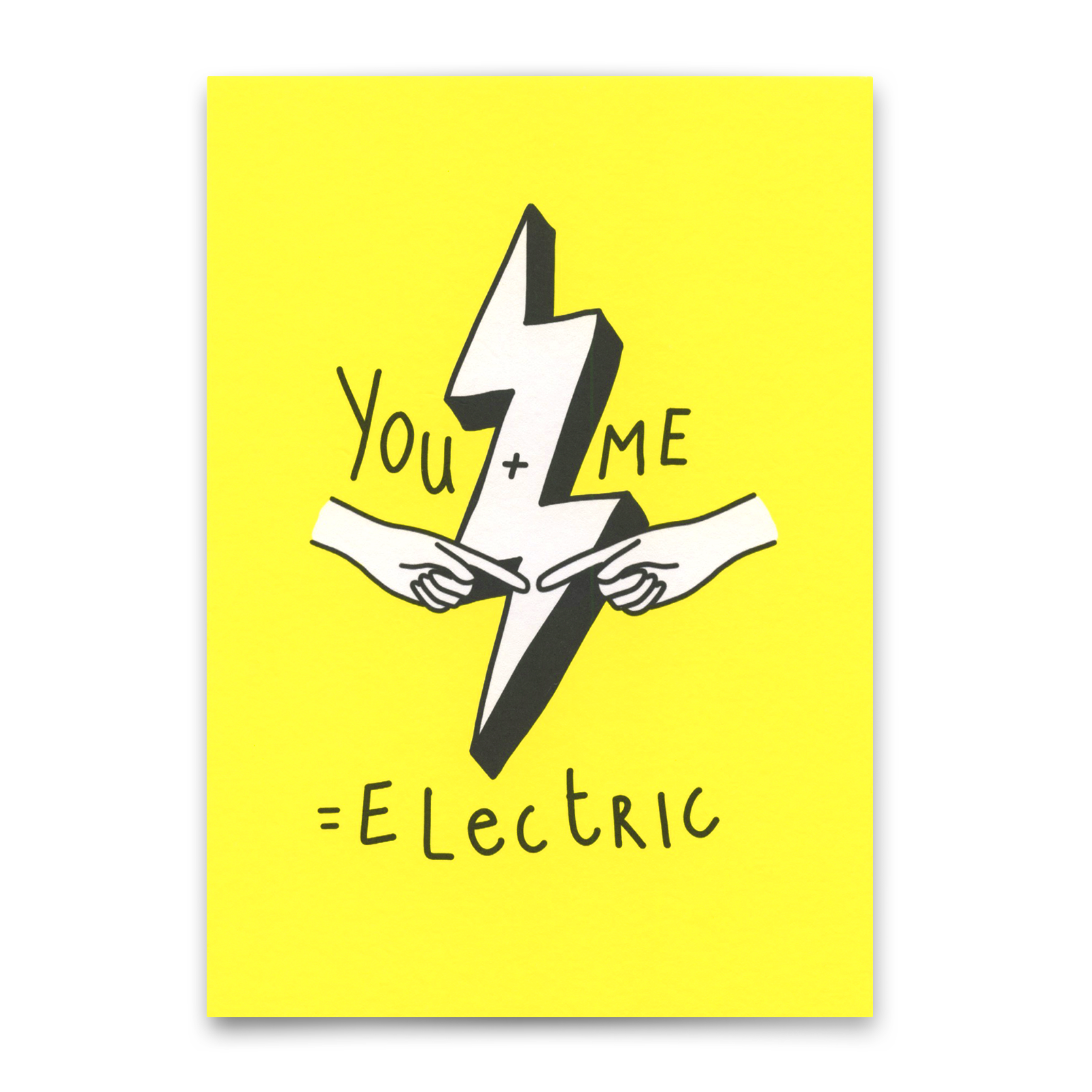 Postkarte "You + Me = Electric" | Besondere Karte für Verliebte