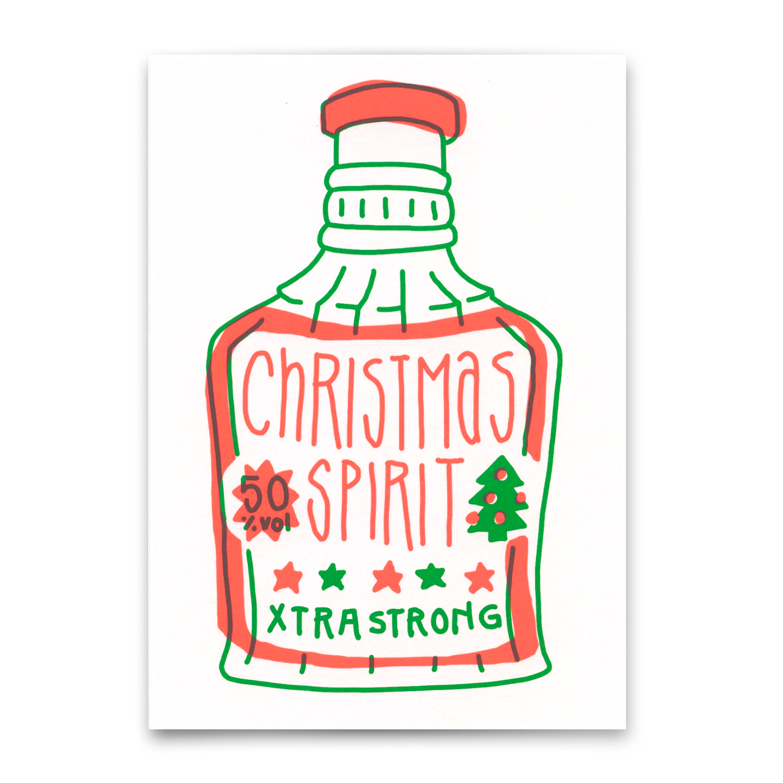 Postkarte "Xtra strong Xmas spirit" | Lustige Karte zu Weihnachten