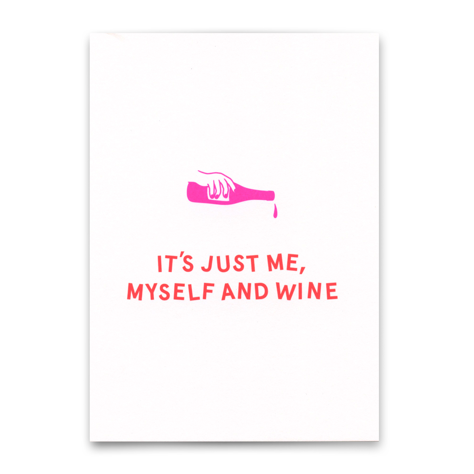 Postkarte "Me, myself and wine" | Lustige Karte mit Spruch für jeden Anlass