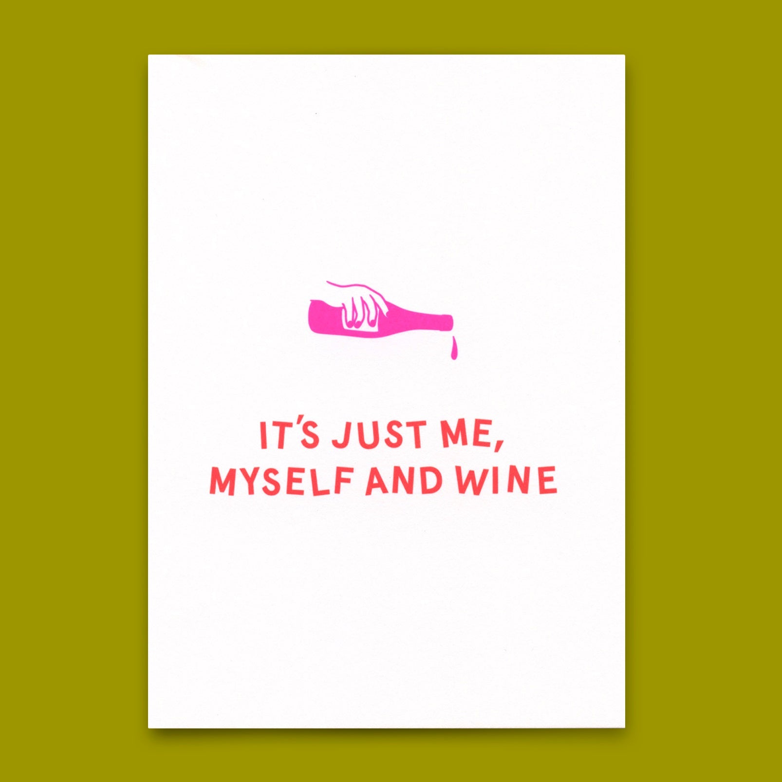 Postkarte "Me, myself and wine" | Lustige Karte mit Spruch für jeden Anlass
