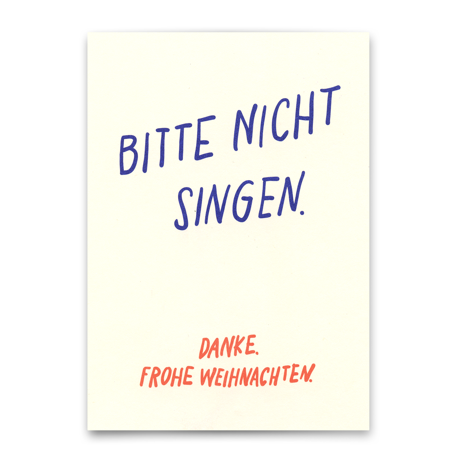 Postkarte "Bitte nicht singen" | Lustige Karte zu Weihnachten mit Spruch