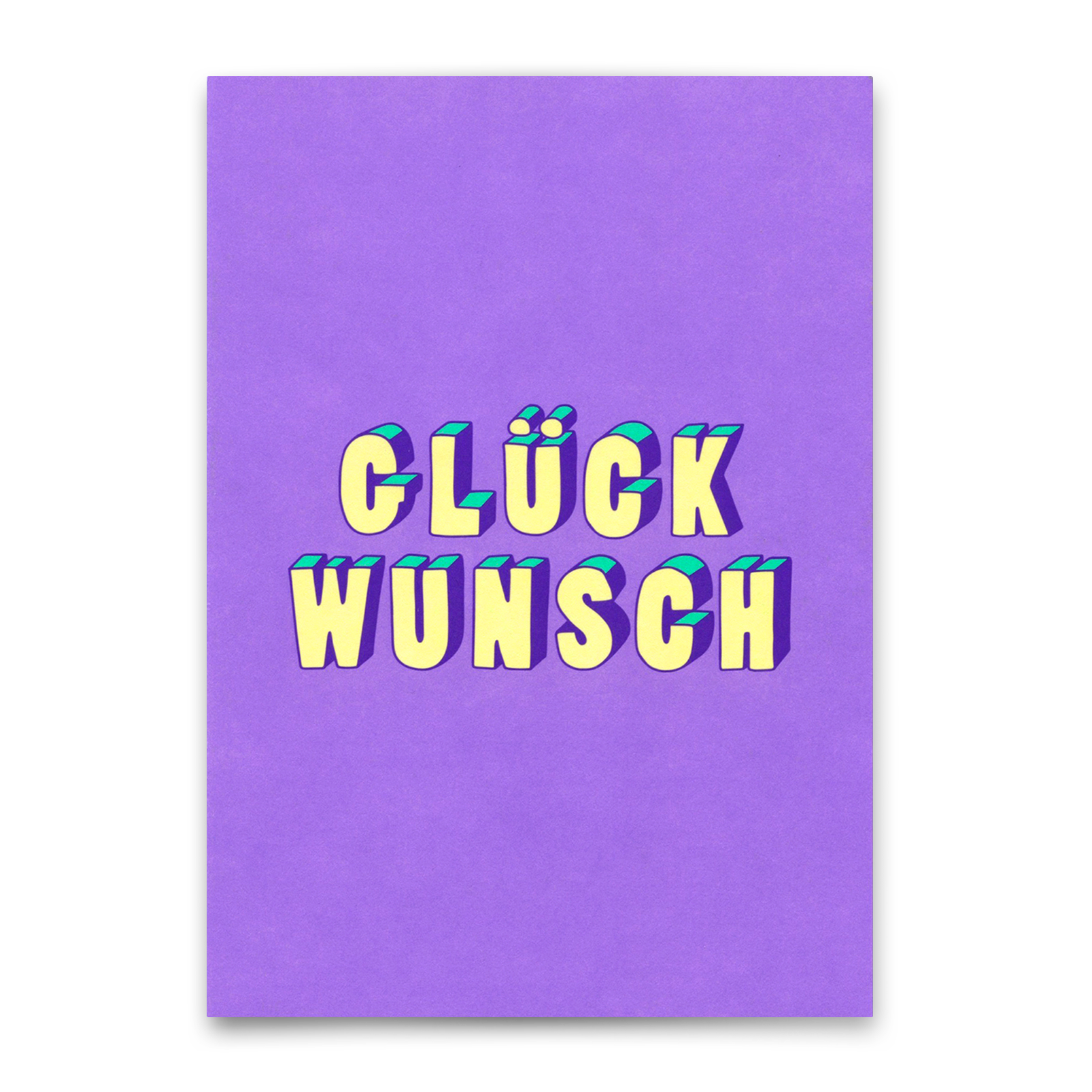Postkarte "Glückwunsch 3D-Typo" | Coole Karte für jeden Anlass