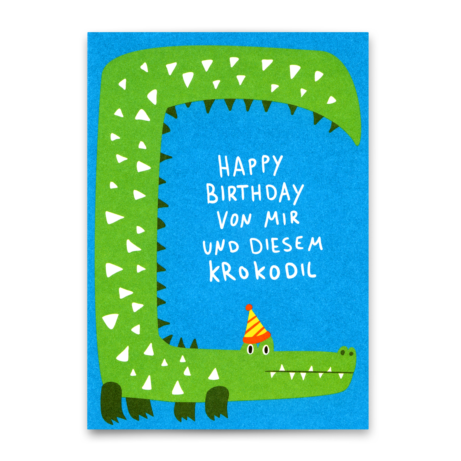 Postkarte "Happy Birthday Krokodil" | Lustige Karte zum Geburtstag