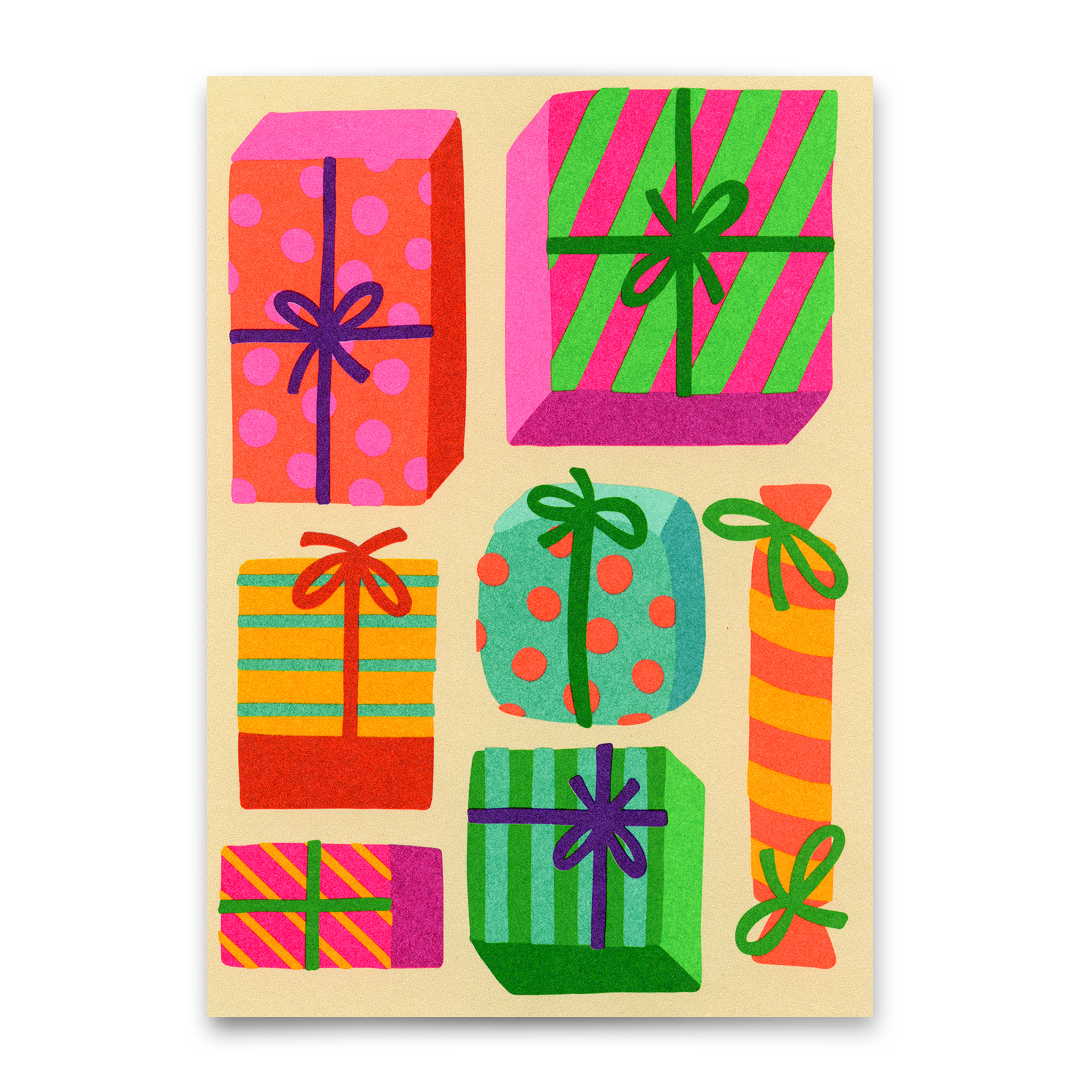 Postkarte "Geschenke Geschenke" | Besondere Postkarte zu Weihnachten