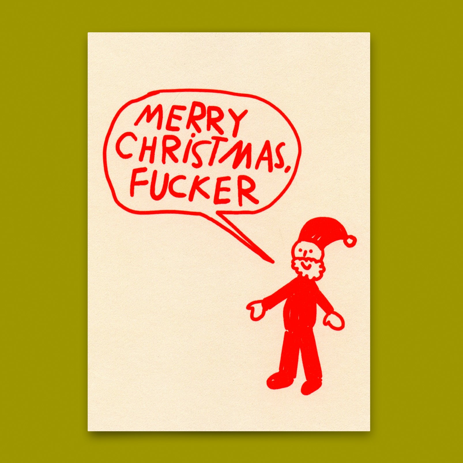 Postkarte "Primitive Santa" | Ausgefallene Postkarte zu Weihnachten
