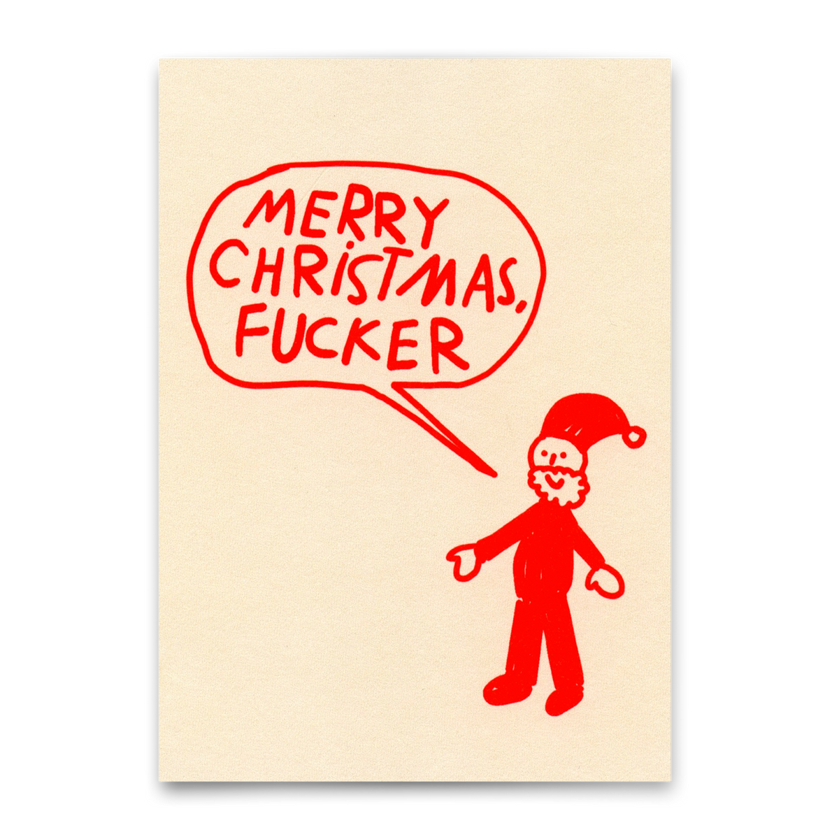 Postkarte "Primitive Santa" | Ausgefallene Postkarte zu Weihnachten