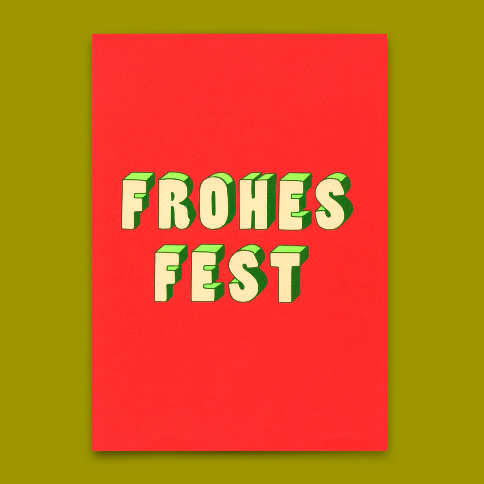 Postkarte "Frohes Fest 3D" | Coole Karte zu Weihnachten