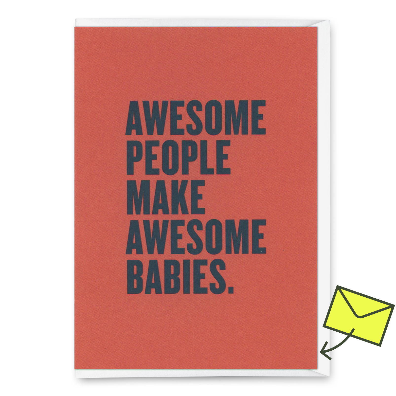 Grußkarte "Awesome people" | Coole Klappkarte mit Spruch zur Geburt