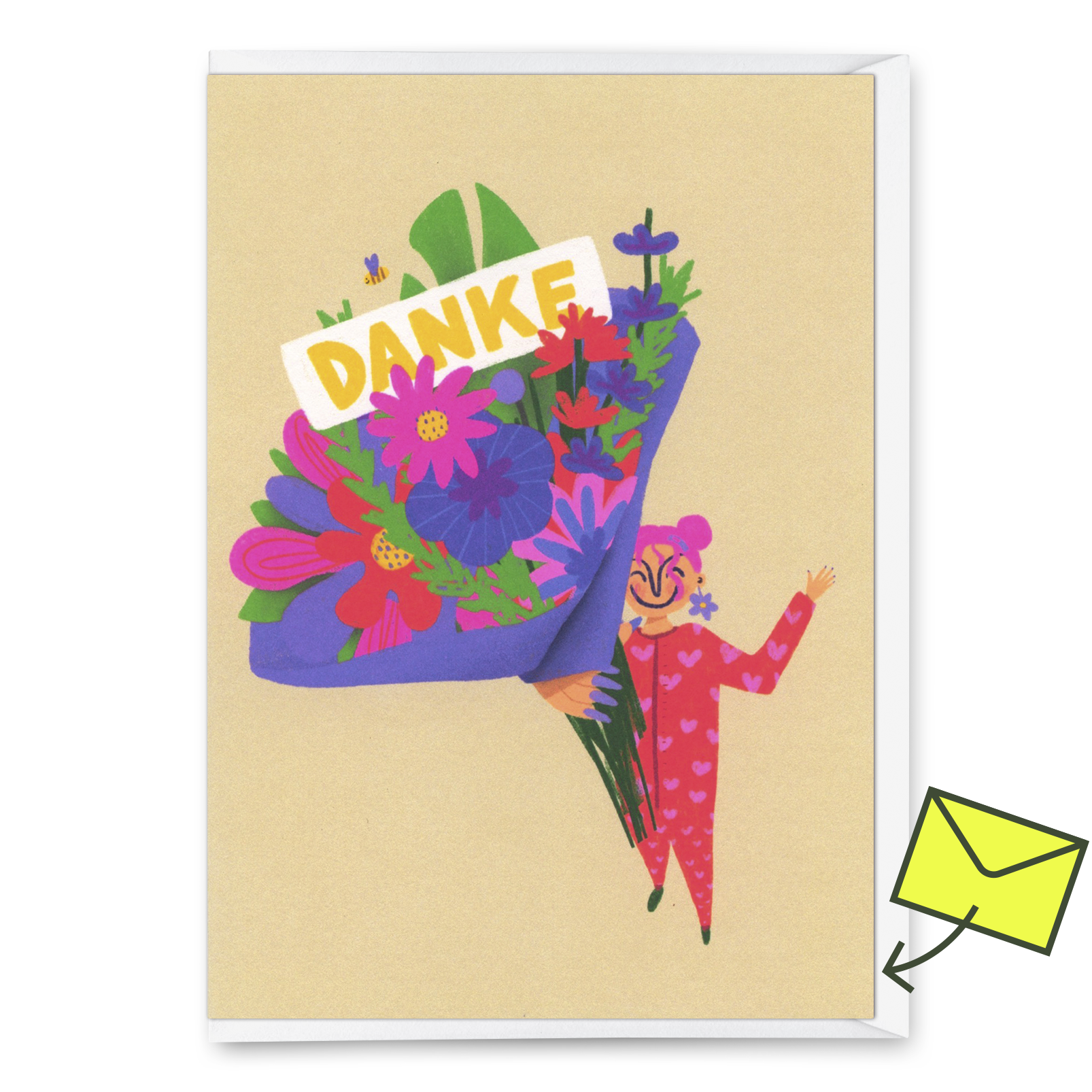 Grußkarte "Danke Bouqet" | Lustige Klappkarte mit Spruch zum Geburtstag