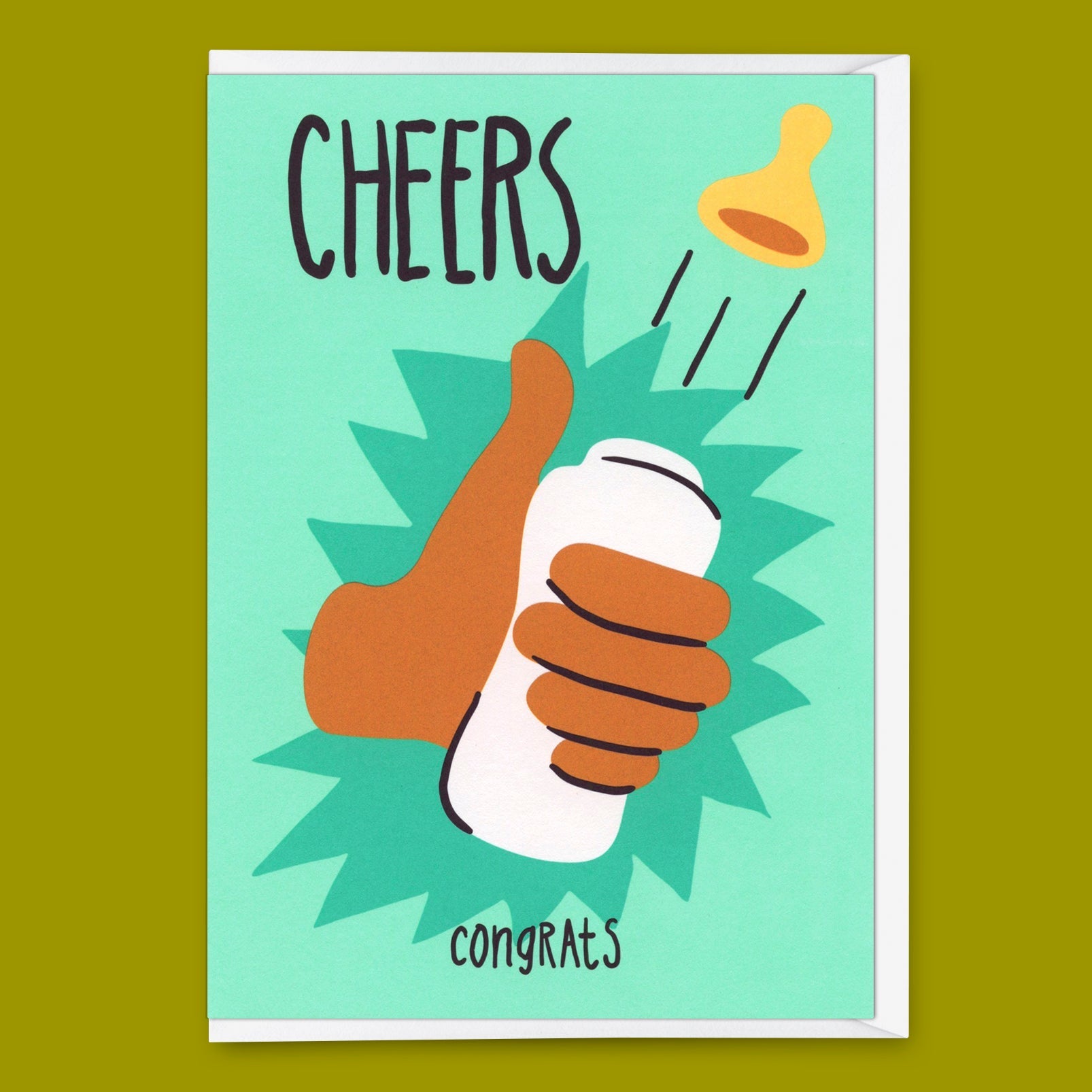 Grußkarte "Pop a baby bottle" | Schöne Klappkarte  zur Geburt