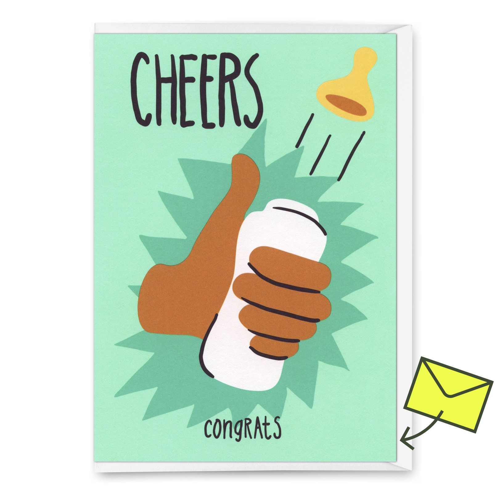 Grußkarte "Pop a baby bottle" | Schöne Klappkarte  zur Geburt