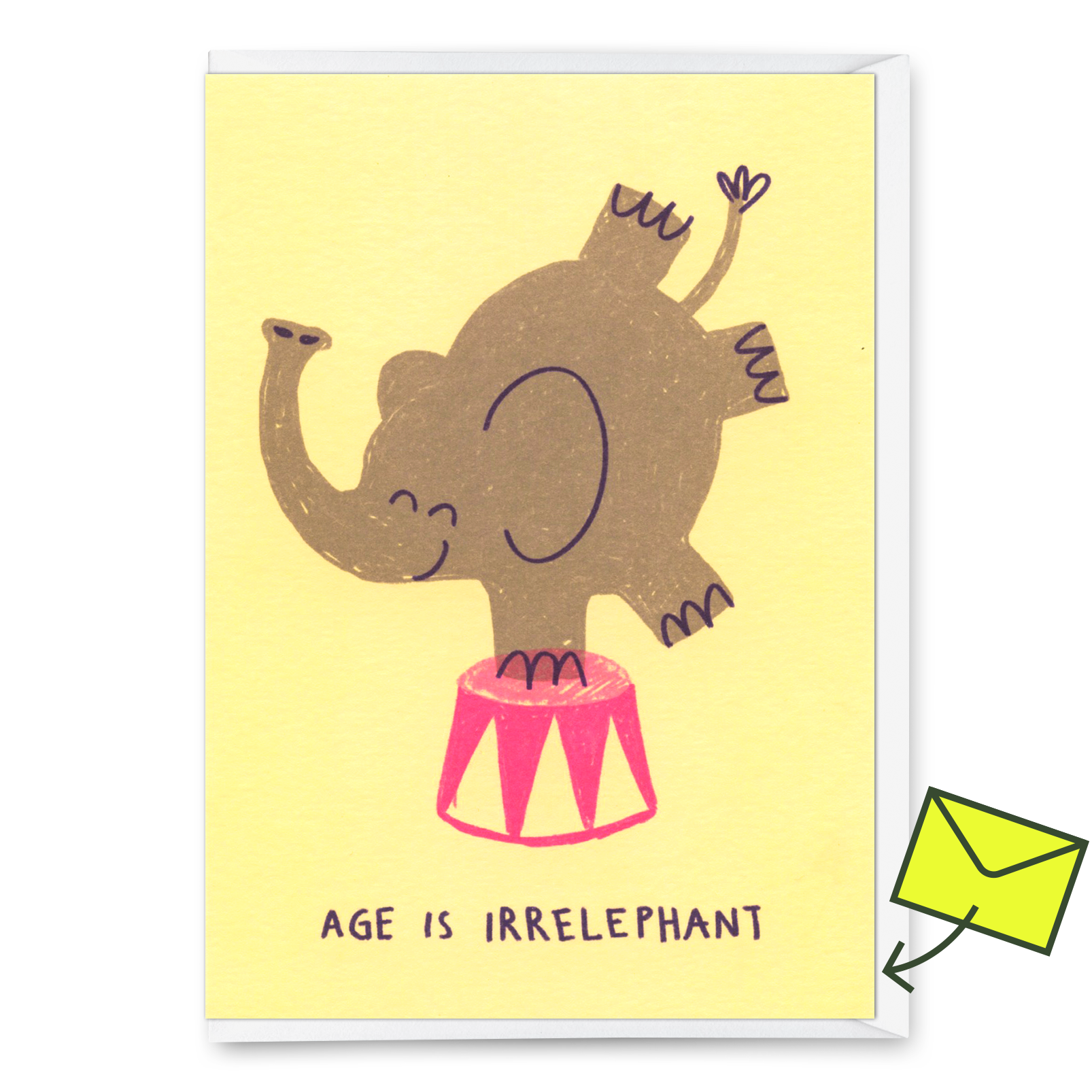Grußkarte "Age is irrelephant" | Schöne Klappkarte  zum Geburtstag