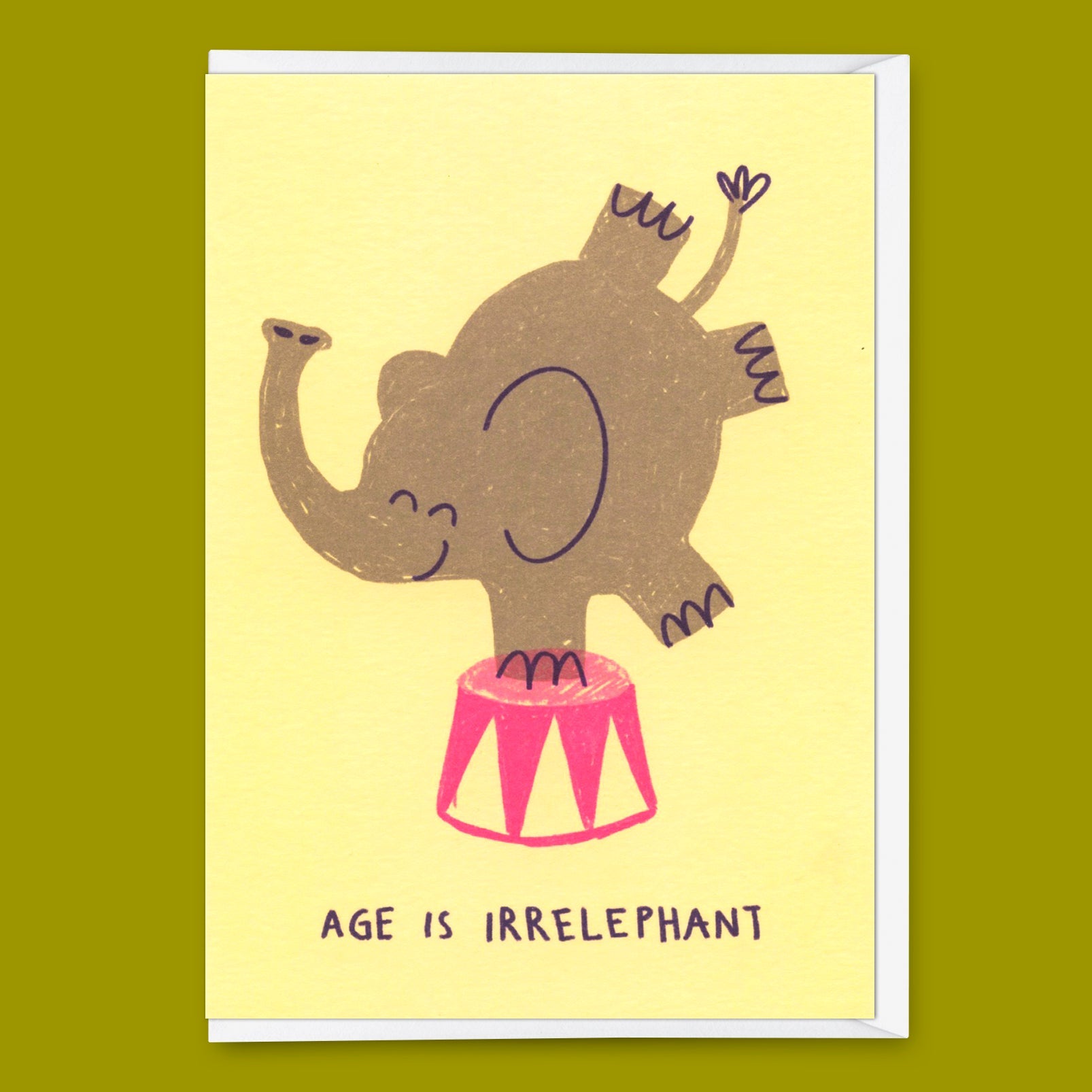 Grußkarte "Age is irrelephant" | Schöne Klappkarte  zum Geburtstag