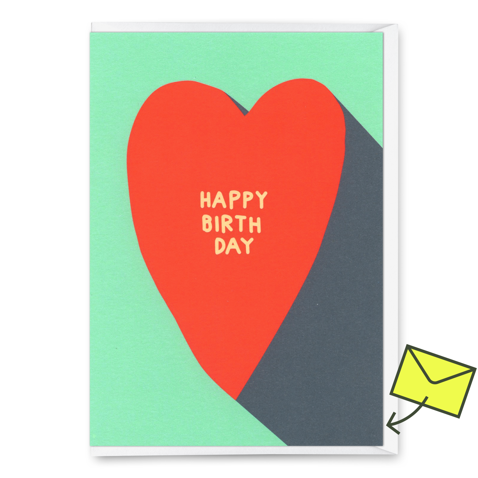 Grußkarte "Happy Birthday Heart" | Schöne Klappkarte  zum Geburtstag