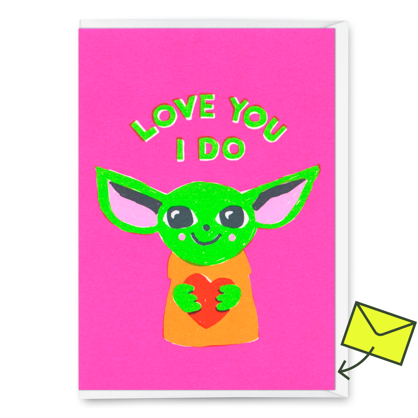 Grußkarte "Love you I do" | Lustige Klappkarte  für Verliebte