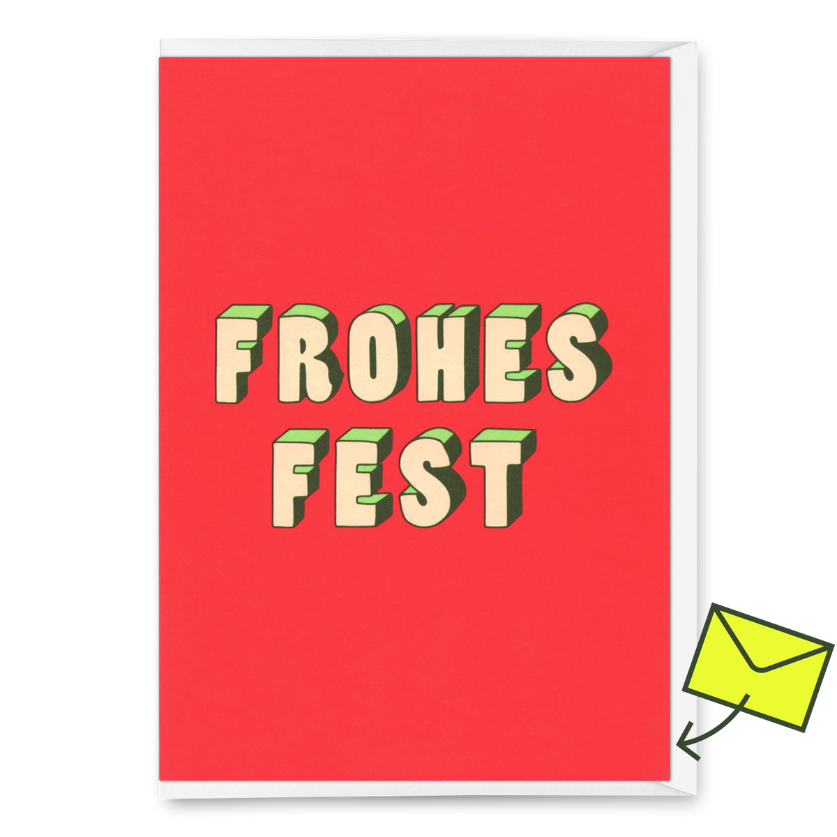 Grußkarte "Frohes Fest 3D" | Coole Klappkarte zu Weihnachten