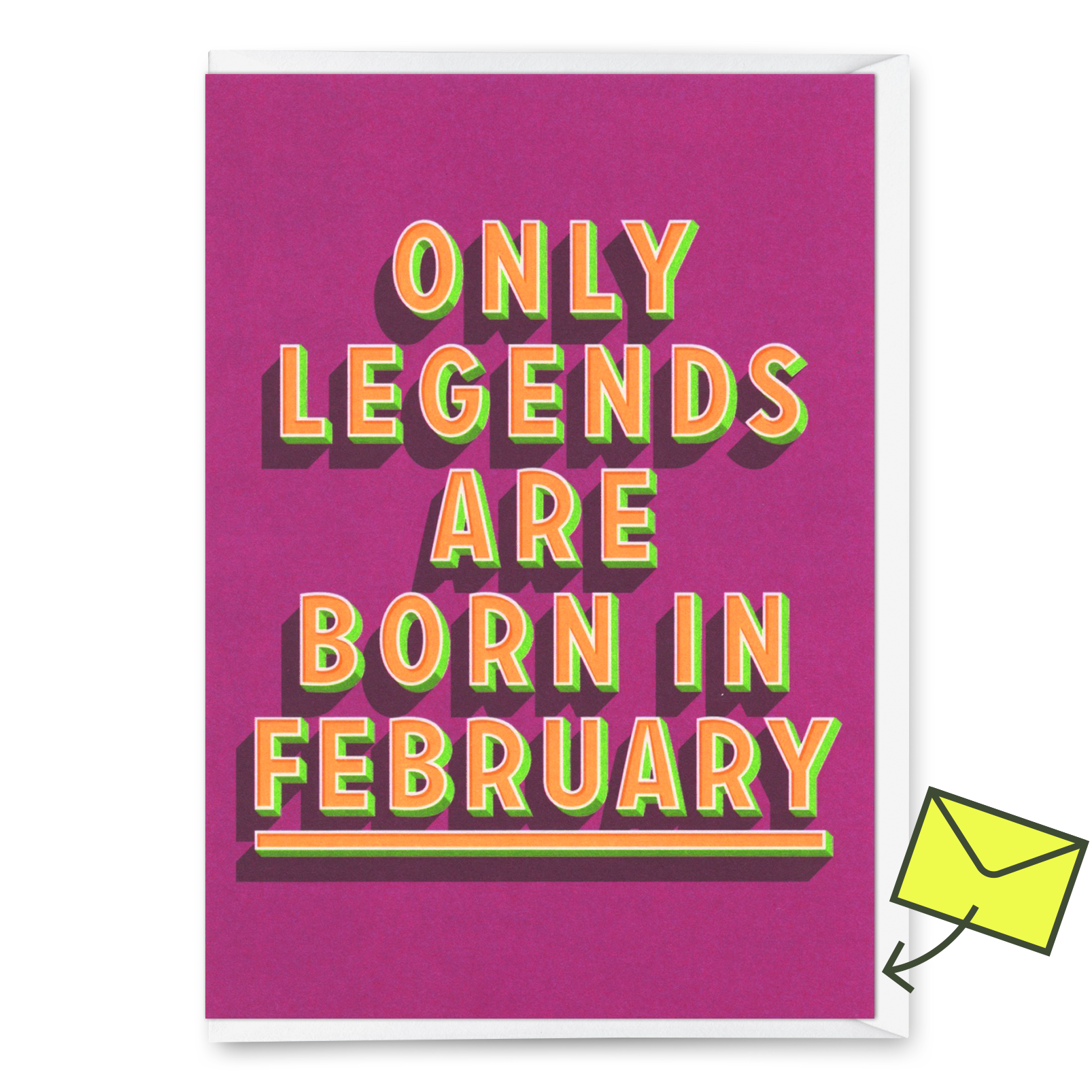 Grußkarte "Legends February" | Coole Klappkarte mit Spruch zum Geburtstag
