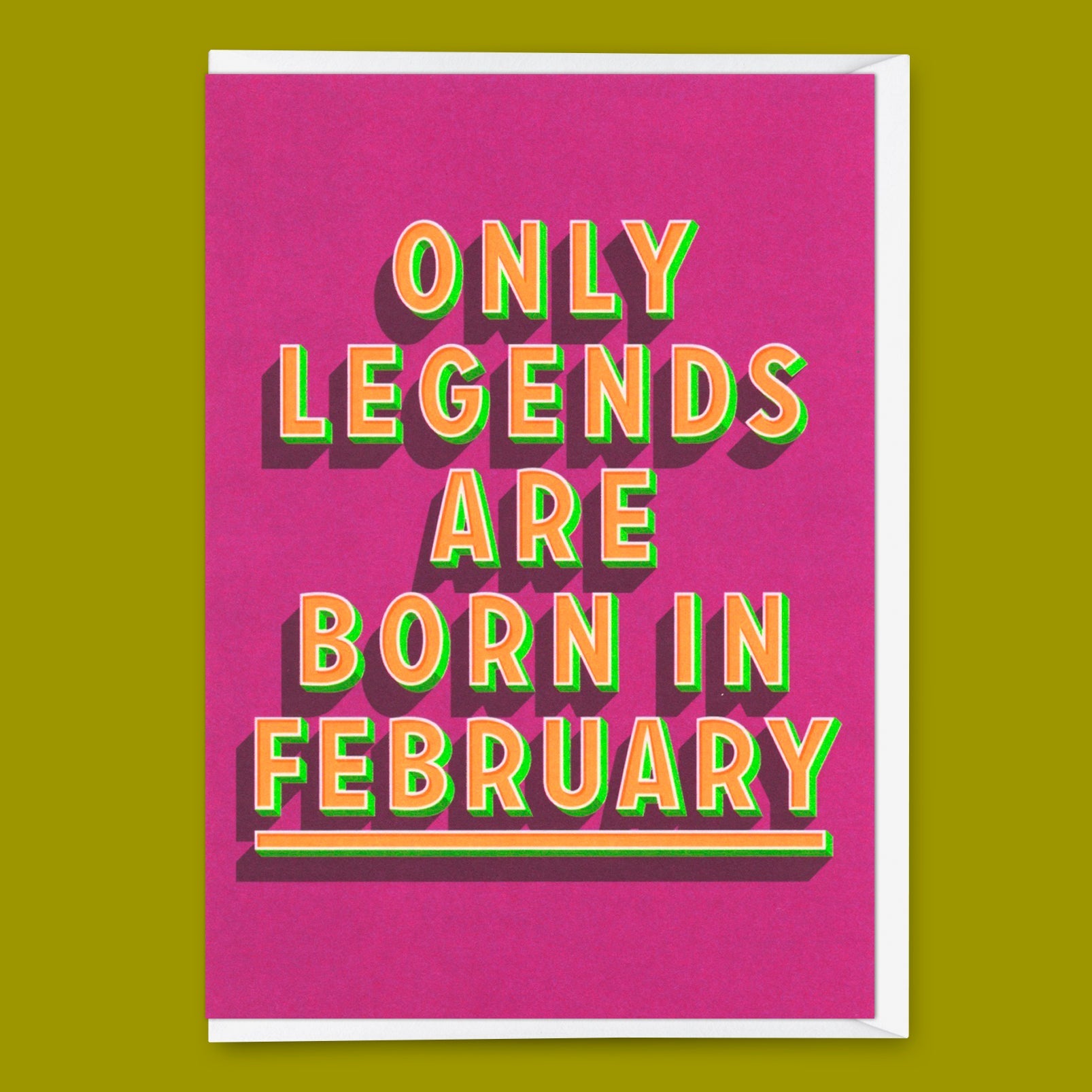 Grußkarte "Legends February" | Coole Klappkarte mit Spruch zum Geburtstag