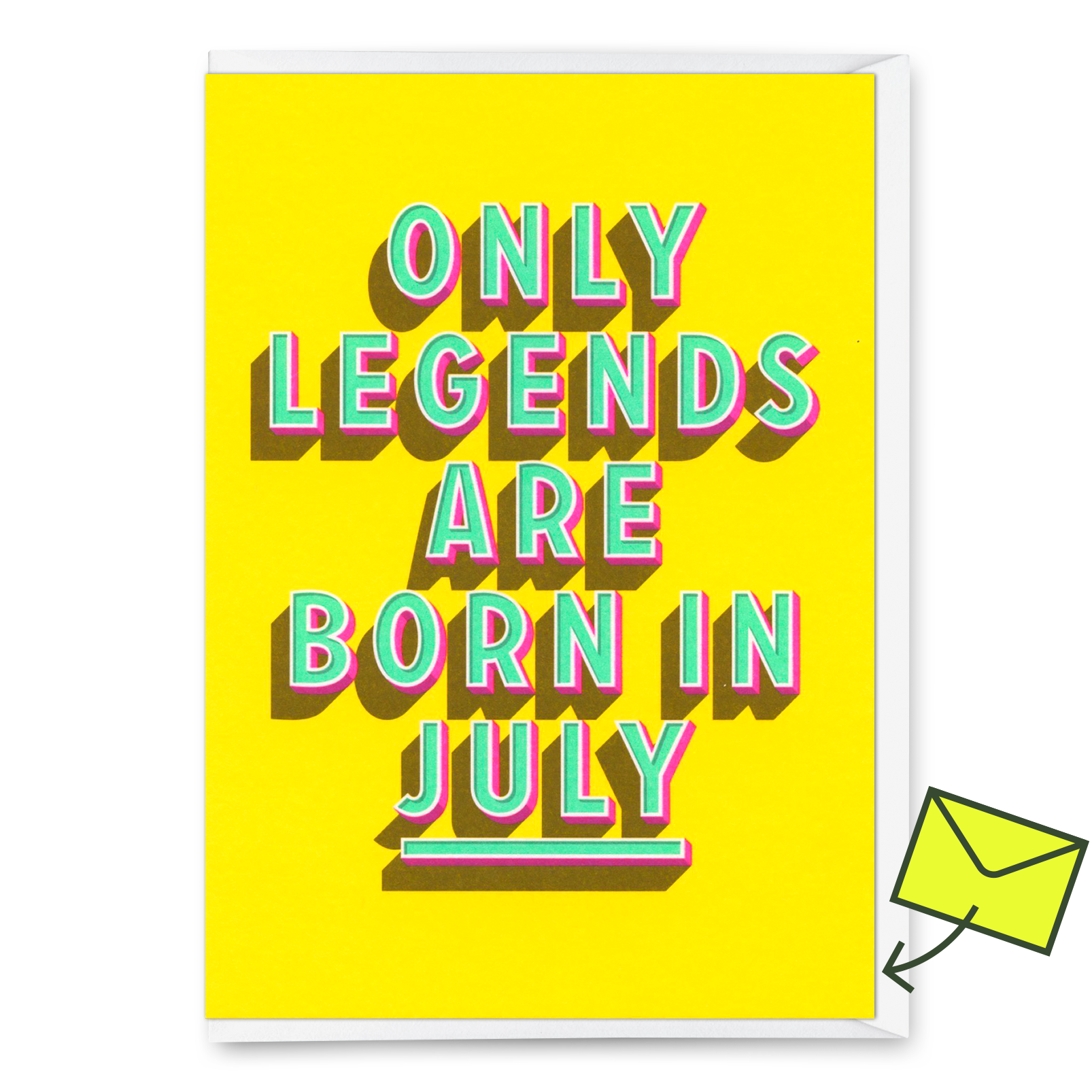 Grußkarte "Legends July" | Coole Klappkarte mit Spruch zum Geburtstag