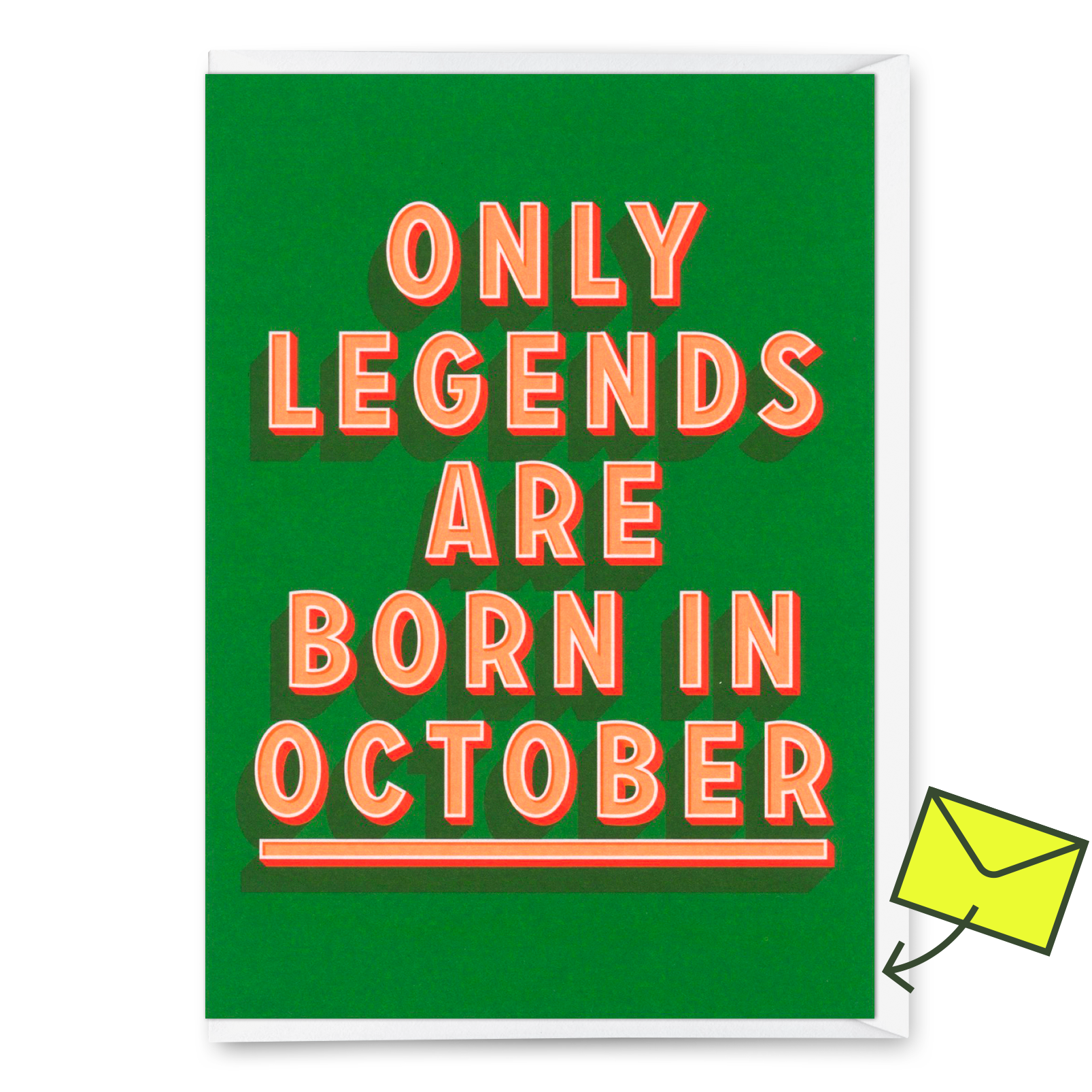 Grußkarte "Legends October" | Coole Klappkarte mit Spruch zum Geburtstag