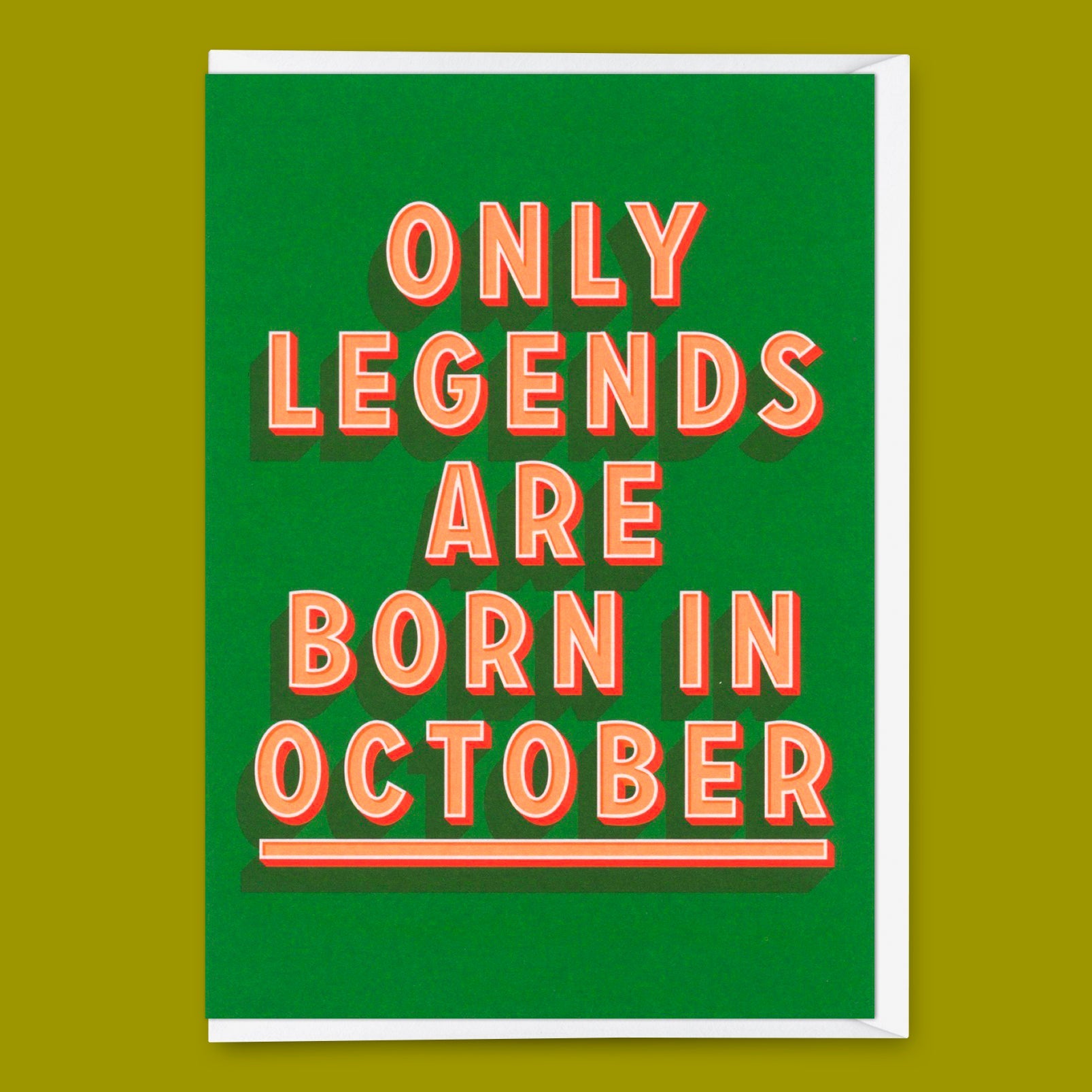 Grußkarte "Legends October" | Coole Klappkarte mit Spruch zum Geburtstag