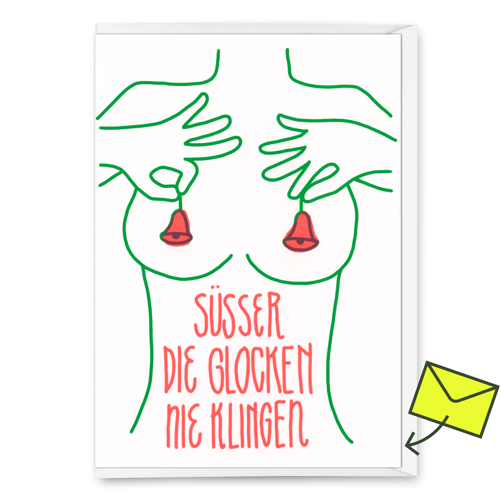 Grußkarte "Süßer die..." | Lustige Klappkarte mit Spruch zu Weihnachten