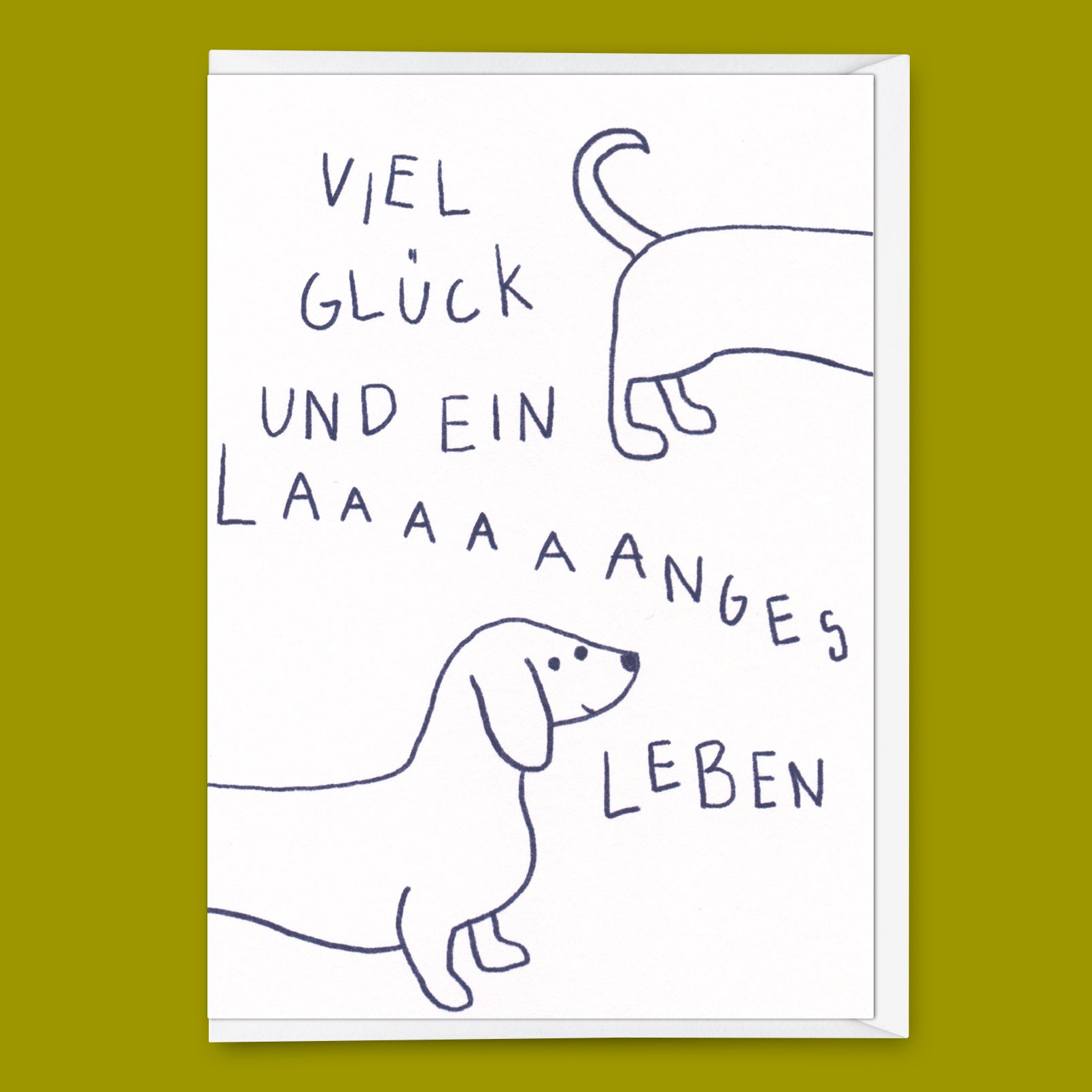 Grußkarte "Langes Leben" | Besondere Klappkarte mit Hunde-Motiv zum Geburtstag