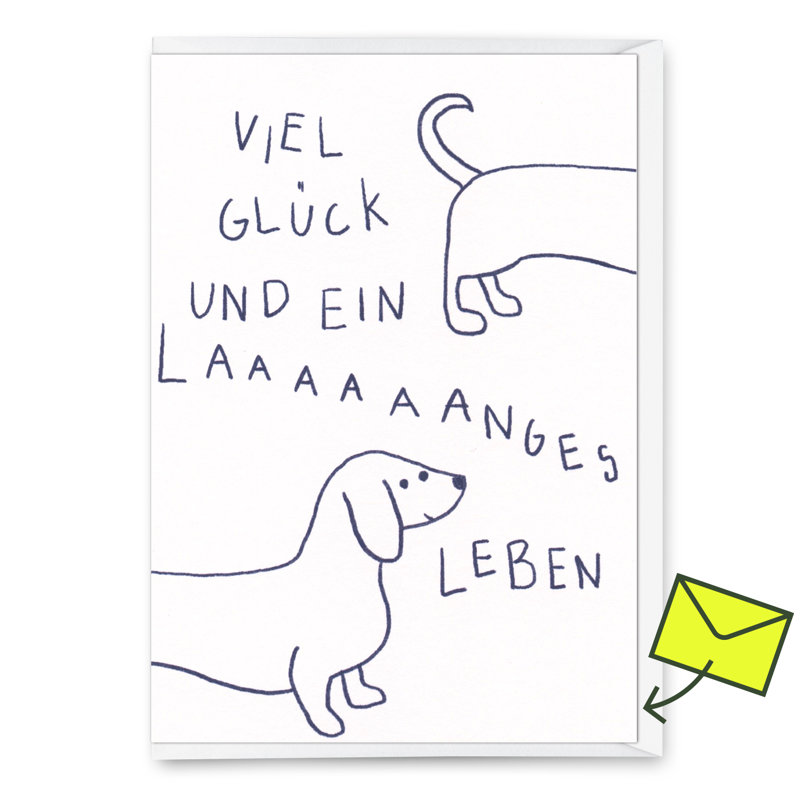 Grußkarte "Langes Leben" | Besondere Klappkarte mit Hunde-Motiv zum Geburtstag
