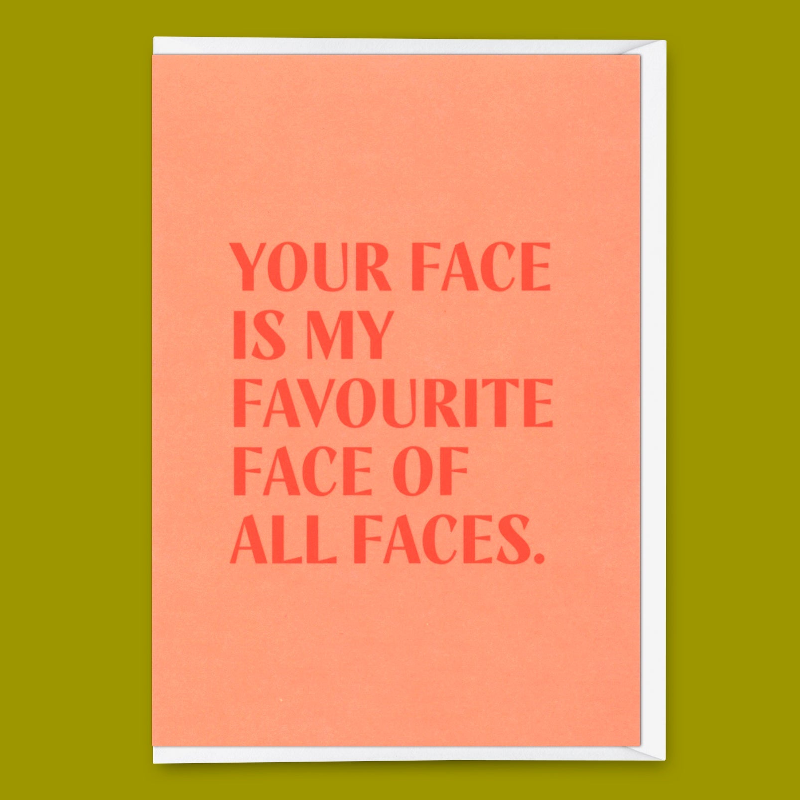 Grußkarte "Favourite face" | Schöne Klappkarte mit Spruch für Verliebte
