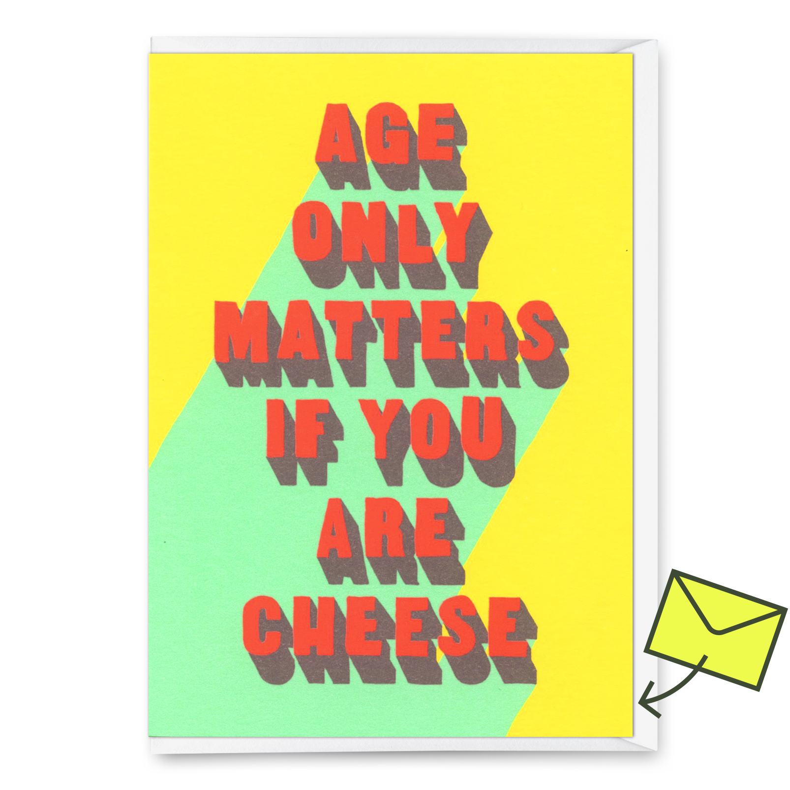 Grußkarte "Cheese" | Lustige Klappkarte mit Spruch zum Geburtstag