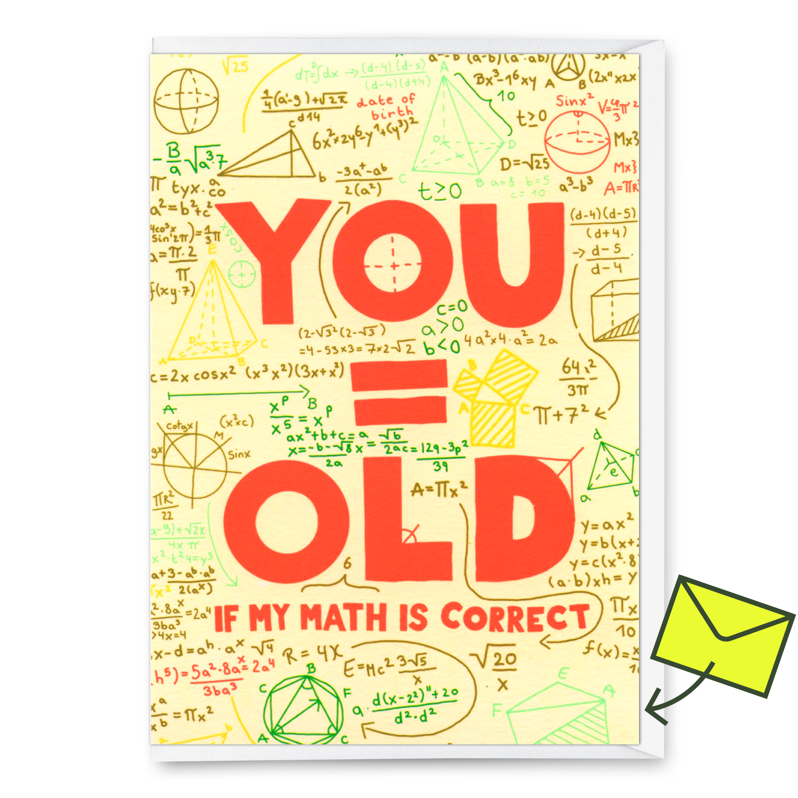 Grußkarte "You = Old" | Lustige Klappkarte zum Geburtstag