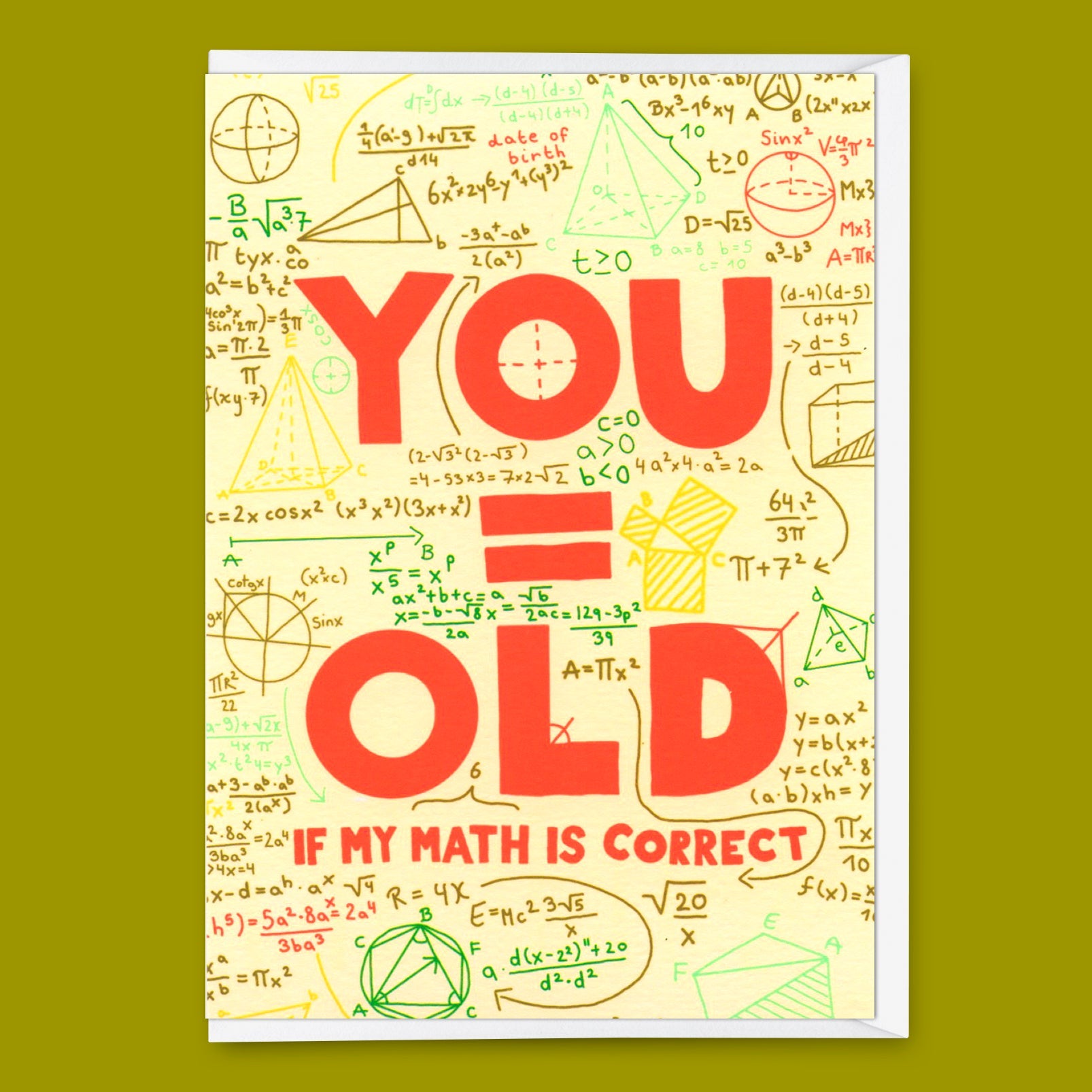 Grußkarte "You = Old" | Lustige Klappkarte zum Geburtstag